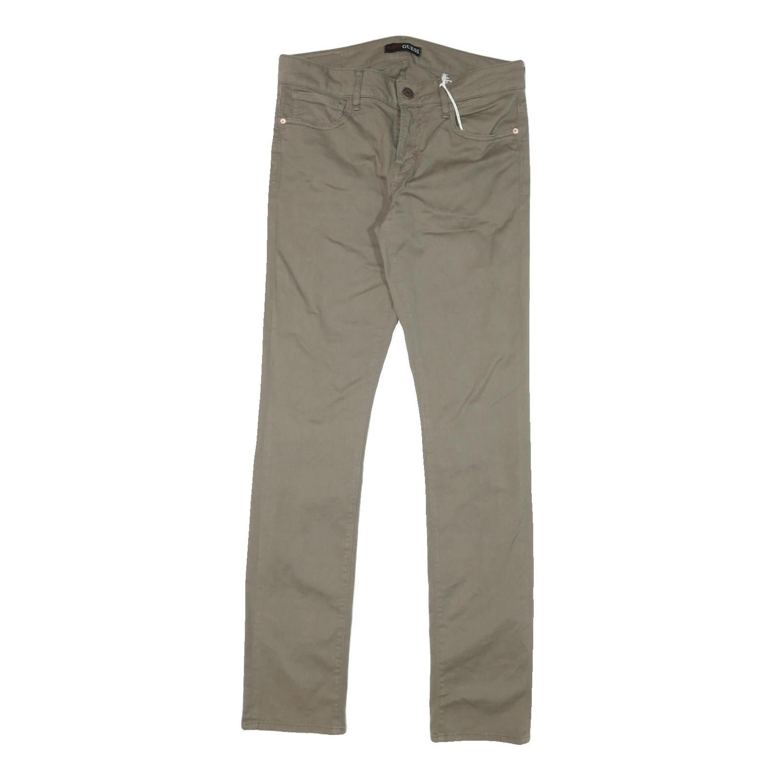 Buy GUESS Mens Slim Fit Beige Cotton Blend Slim Trousers W32 L33 Zip Closure Refurbished - $41.59 GUESS Mens Slim Fit Beige Cotton Blend Slim Trousers W32 L33 Zip Closure Refurbished - N/A refurbished available on Cerqular