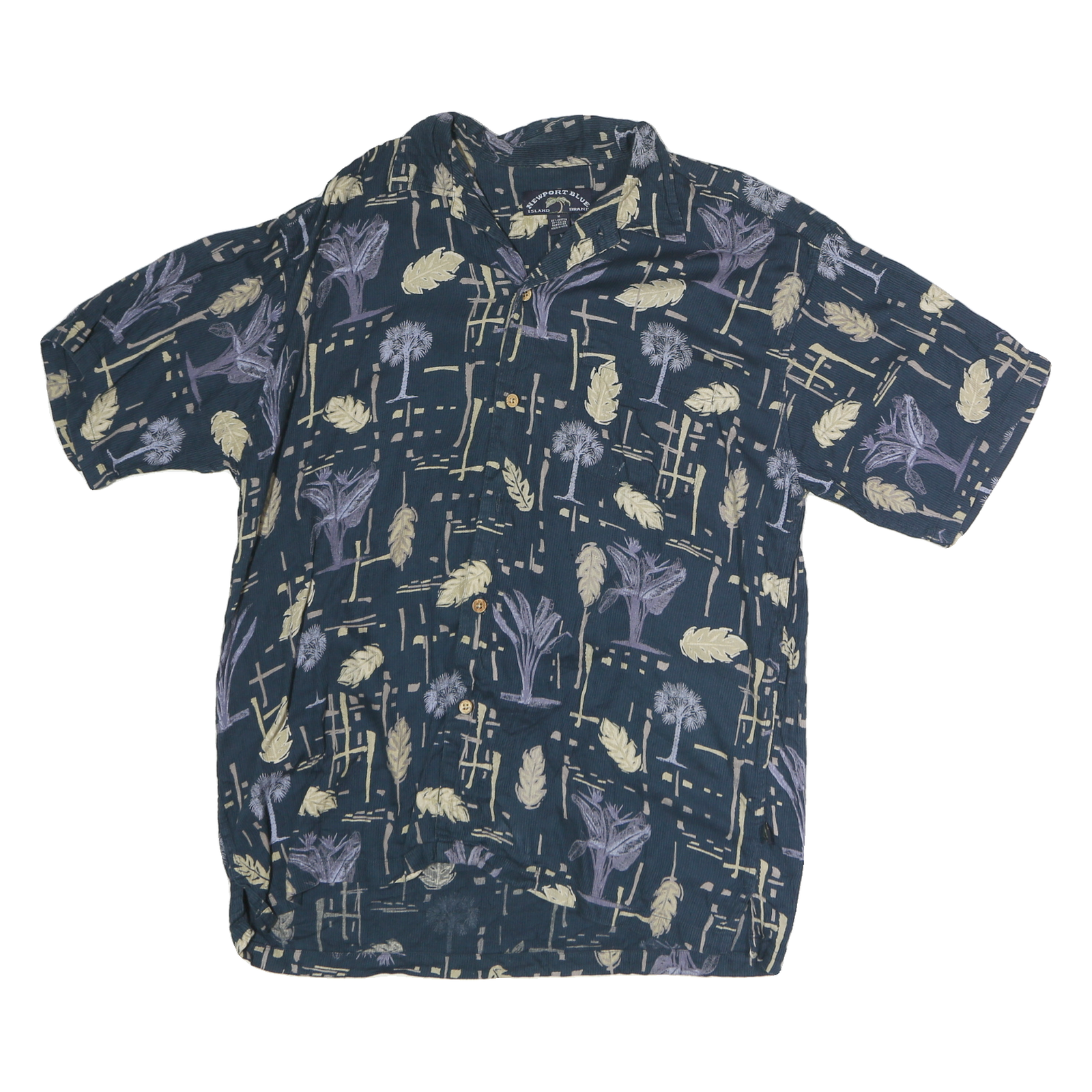 NEWPORT BLUE Mens Navy Blue & Cream Patterned Shirt M Soft Cotton Summer Refurbished - N/A refurbished available on Cerqular