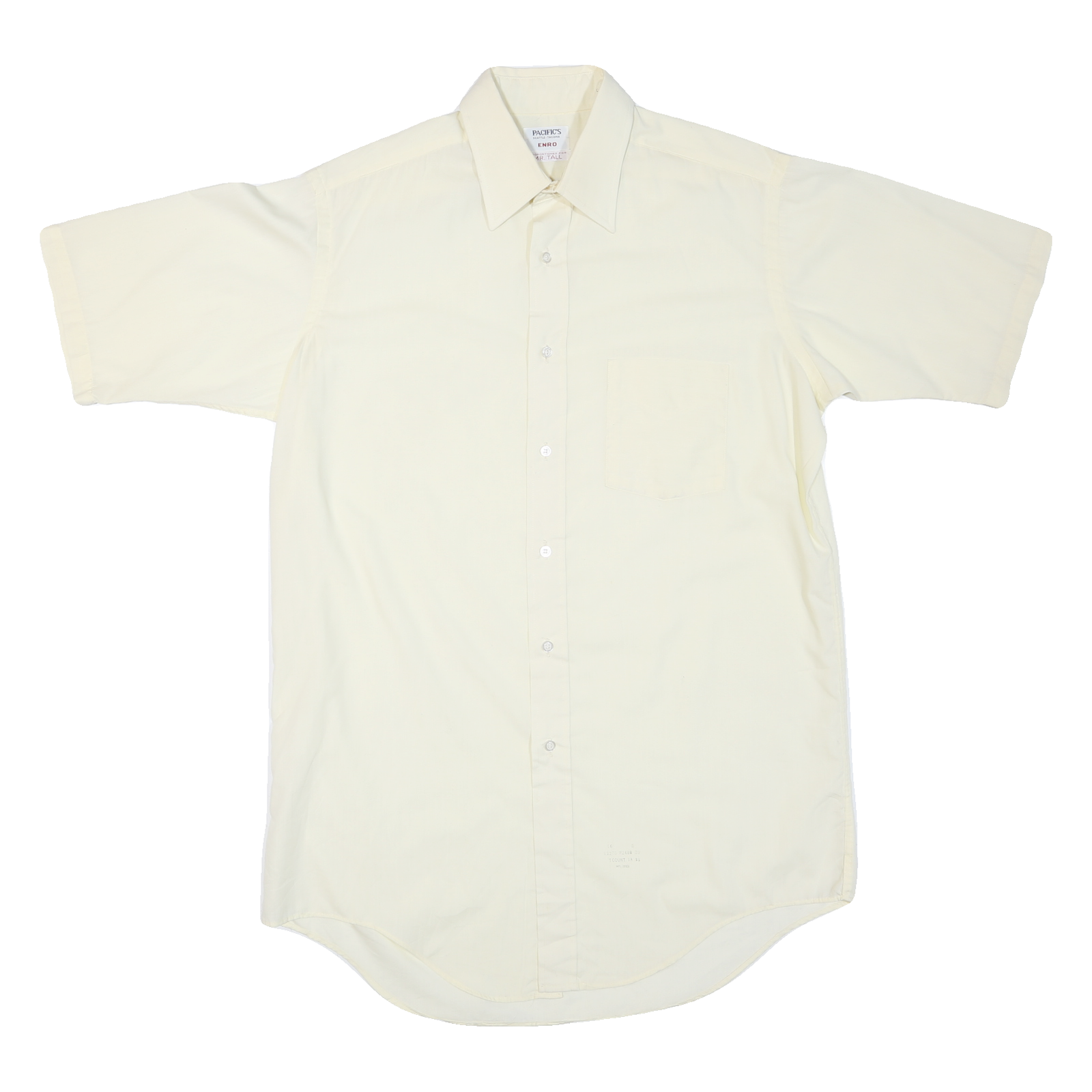 PACIFICS Mens Cream Short Sleeve Shirt L Polyester Blend Casual Office Refurbished - N/A refurbished available on Cerqular