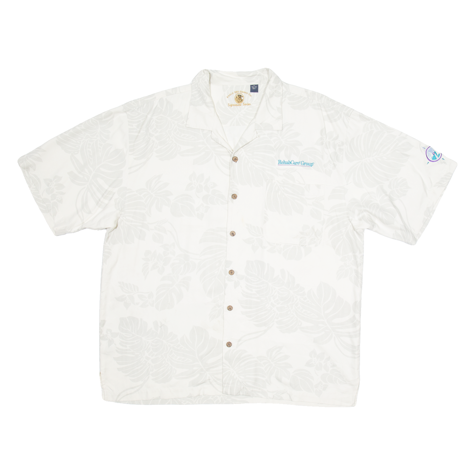 EAGLE DRY GOODS Rehab Care Group Mens Worker Shirt Beige Silk Floral XL Refurbished - N/A refurbished available on Cerqular