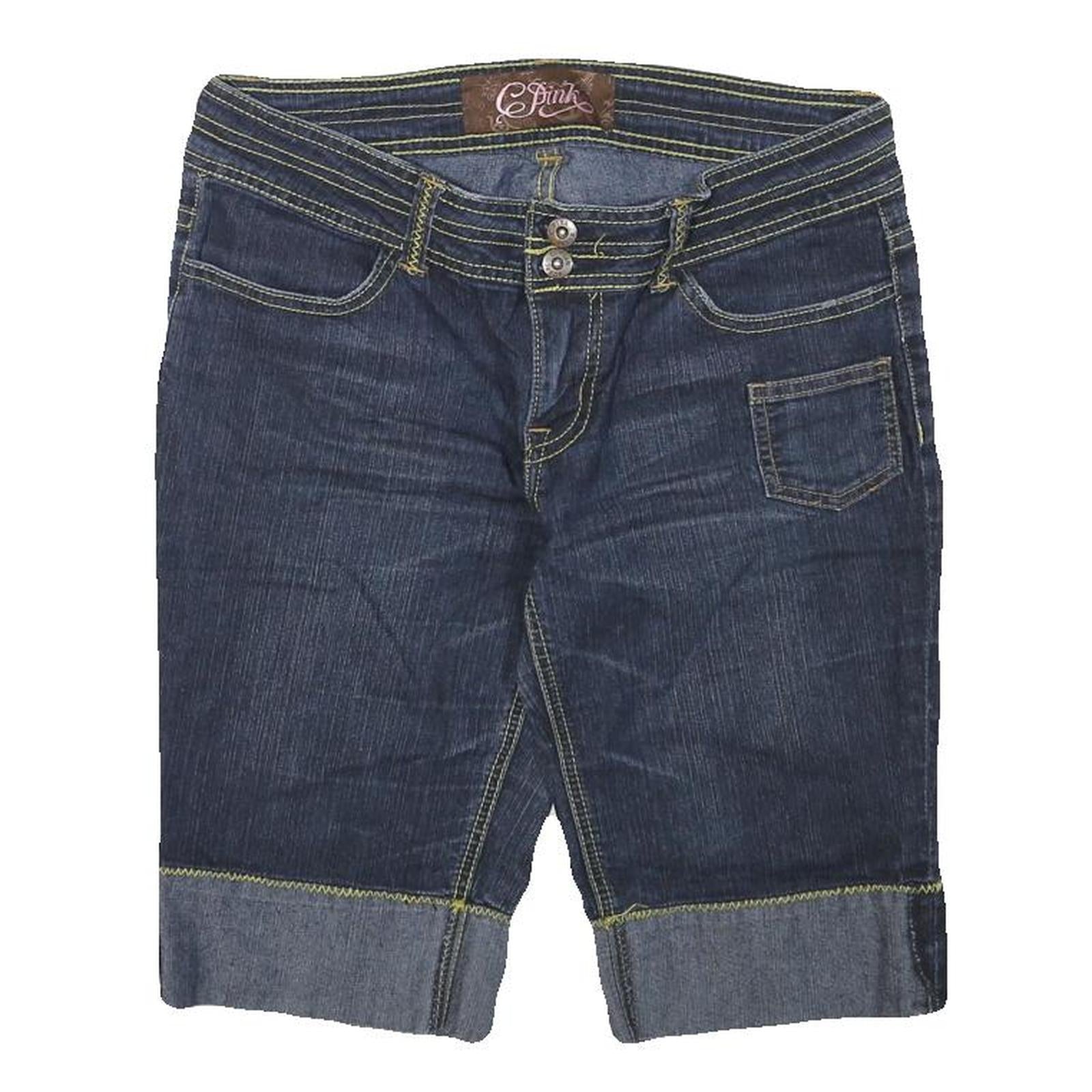 PINK Womens Shorts Blue Denim Casual L W30 Stylish Cuffed Hem Pockets Refurbished - N/A refurbished available on Cerqular