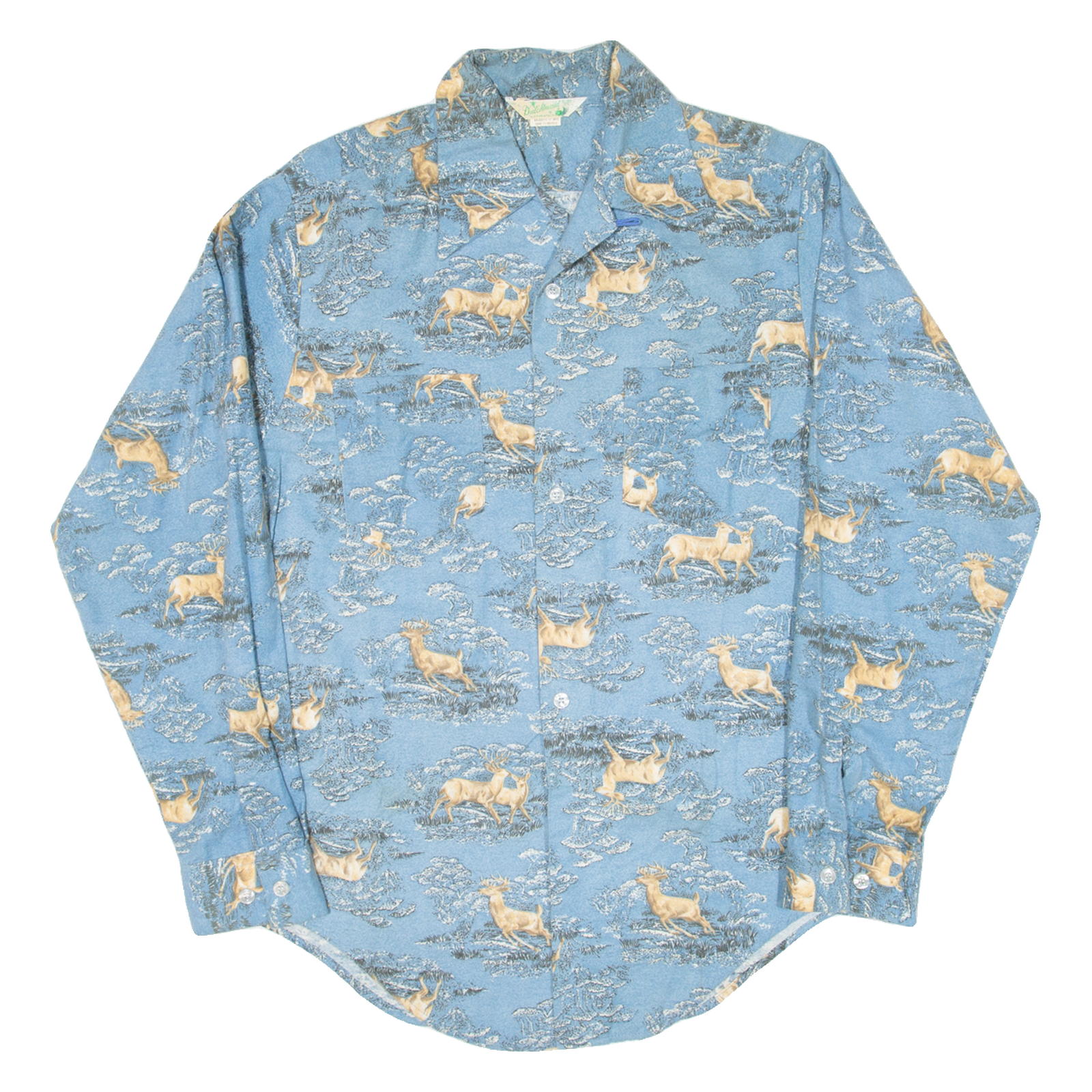 Mens Shirt Blue Animal Print Long Sleeve S Refurbished - N/A refurbished available on Cerqular