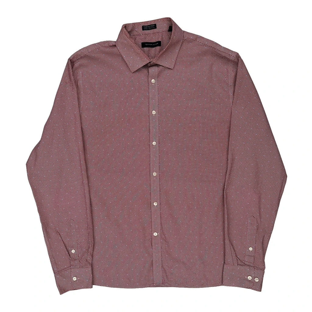 Tommy Hilfiger Slim Fit Shirt - XL Red Cotton Refurbished - Thrifted (note: this is a term often used to describe second- refurbished available on Cerqular