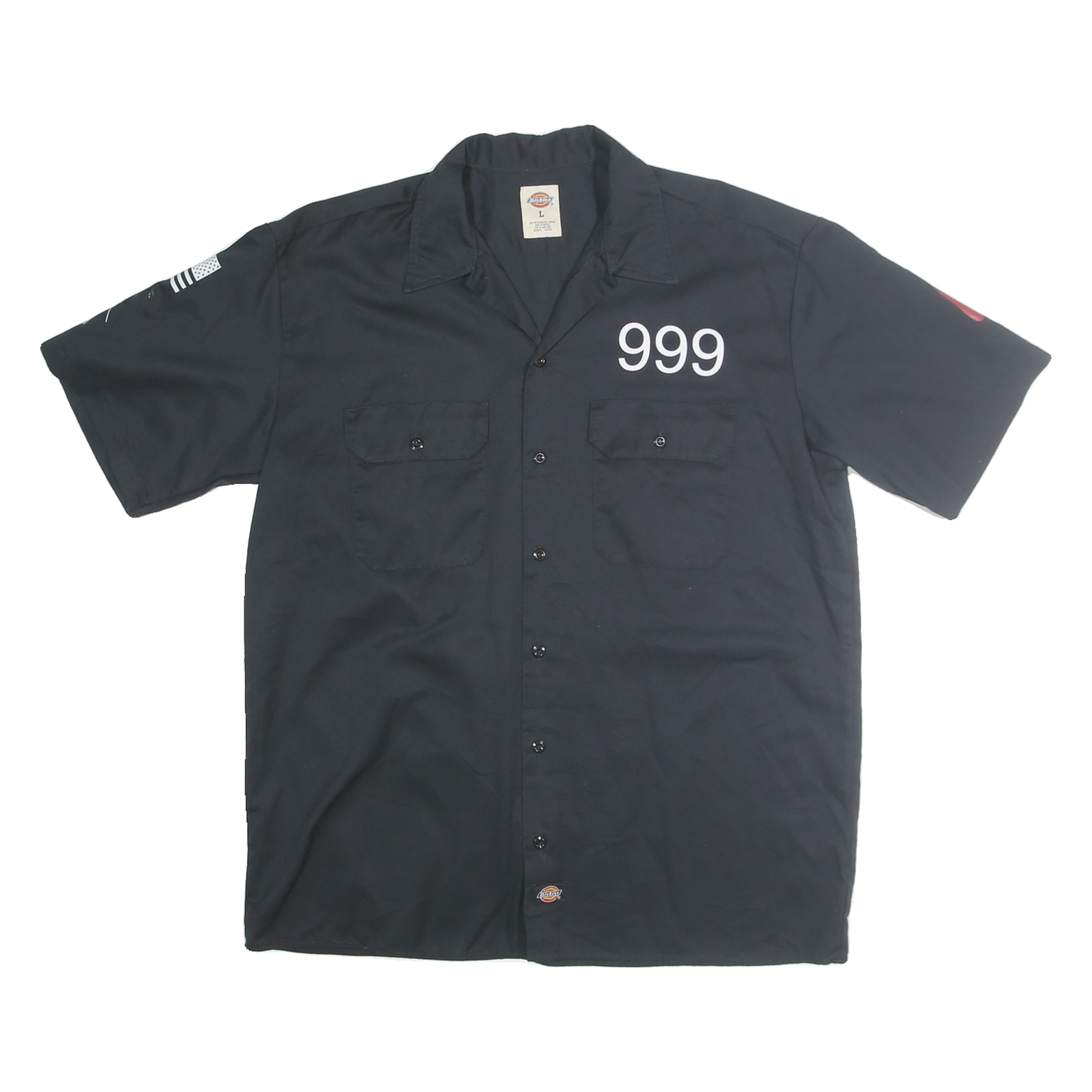 DICKIES Mens Black Ranger Road Printed Cotton Blend Short Sleeve Shirt L Refurbished - N/A refurbished available on Cerqular