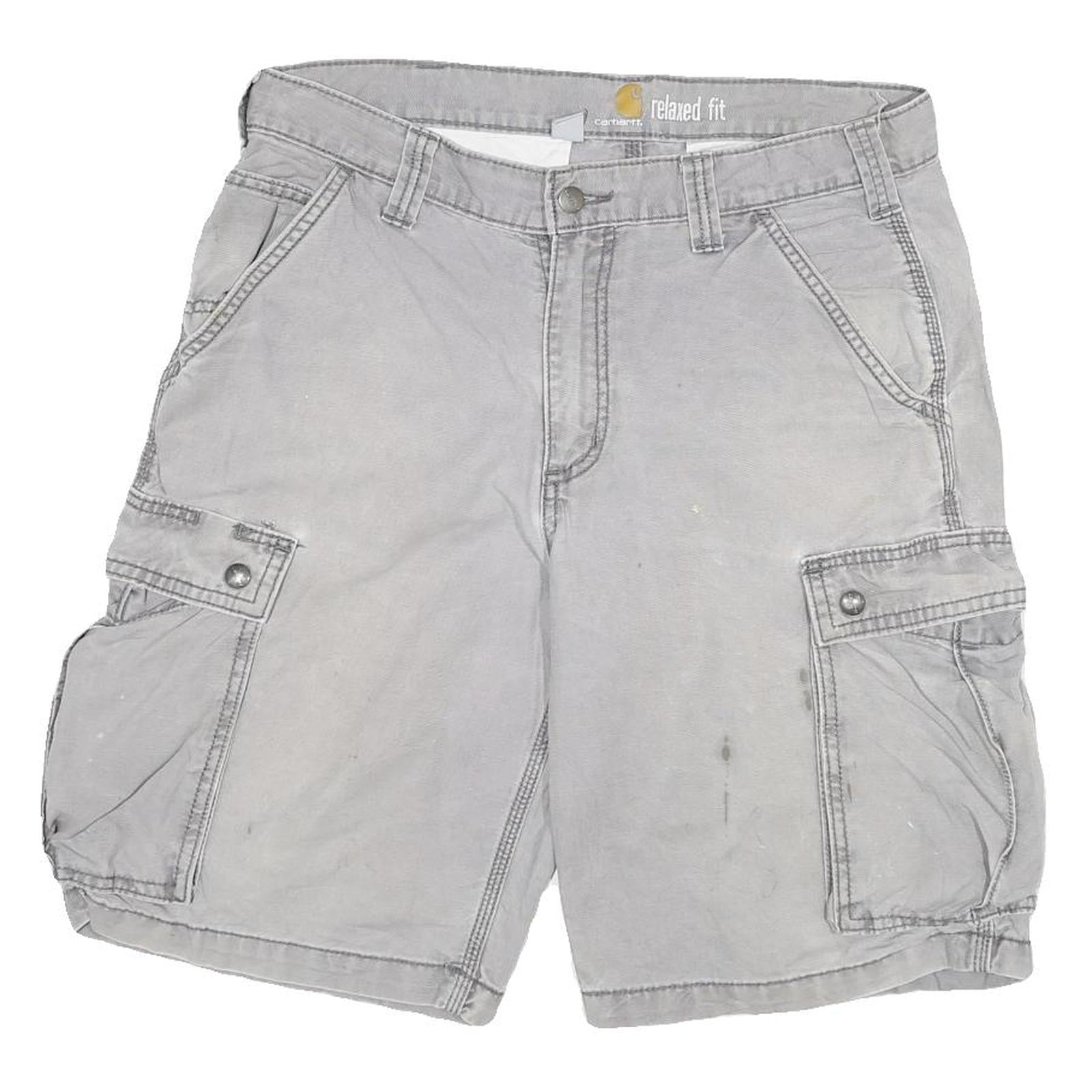 CARHARTT Mens Shorts Grey Relaxed Fit Cargo XL W32 Practical Pocketed Workwear Refurbished - N/A refurbished available on Cerqular
