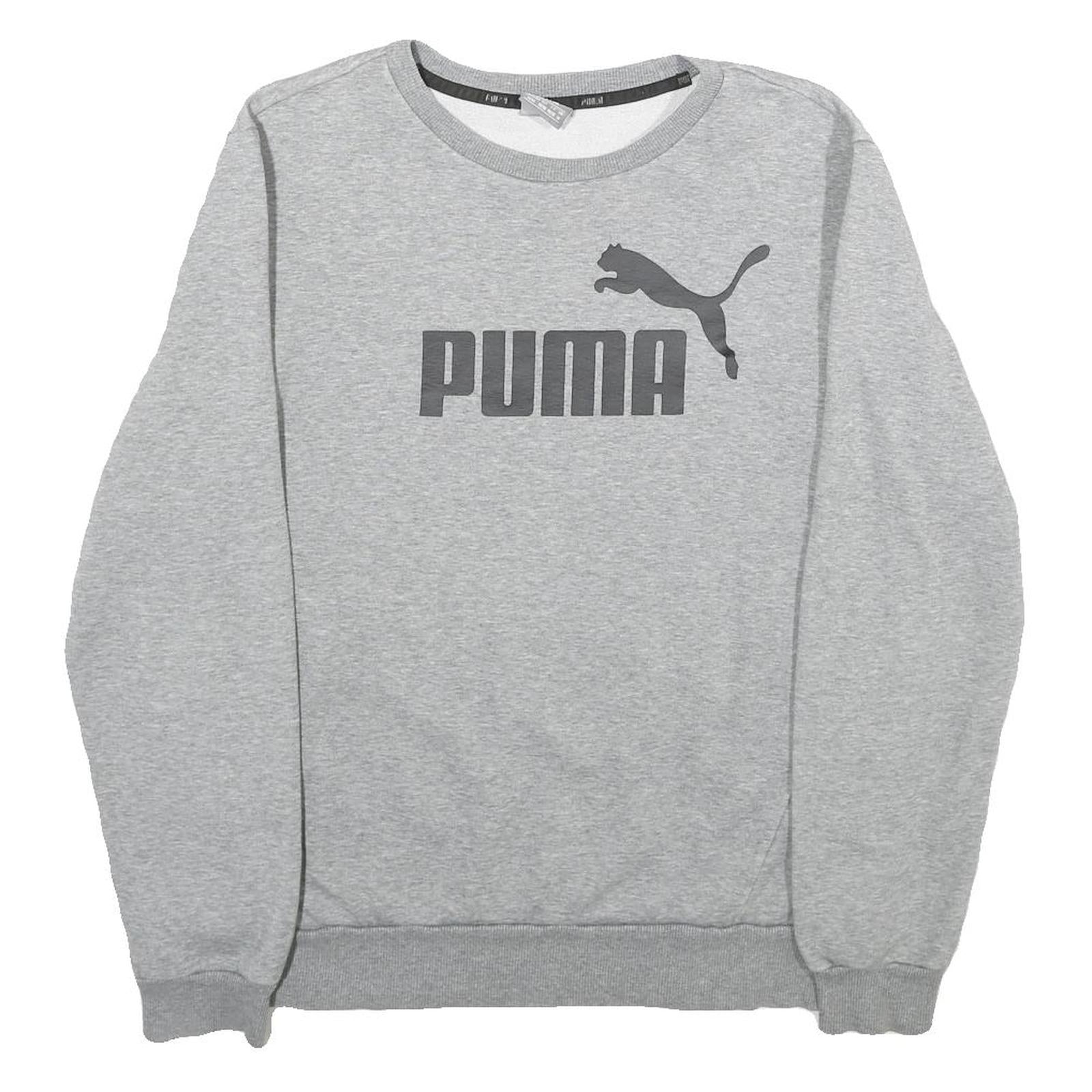 PUMA Mens Grey Sweatshirt Crew Neck M Cotton Blend Pullover Casual Active Refurbished - N/A refurbished available on Cerqular