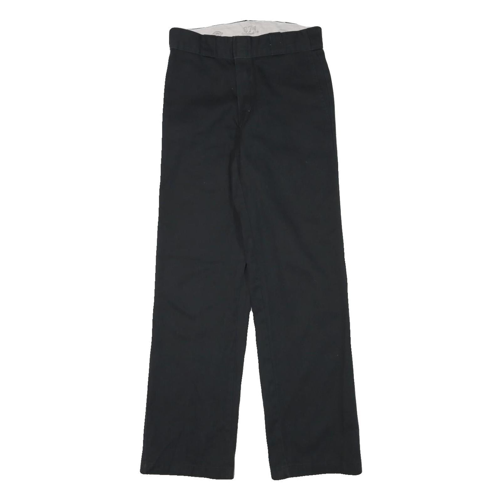 DICKIES Mens Cotton Blend Black Regular Straight Trousers W26 L30 Workwear Zip Refurbished - N/A refurbished available on Cerqular