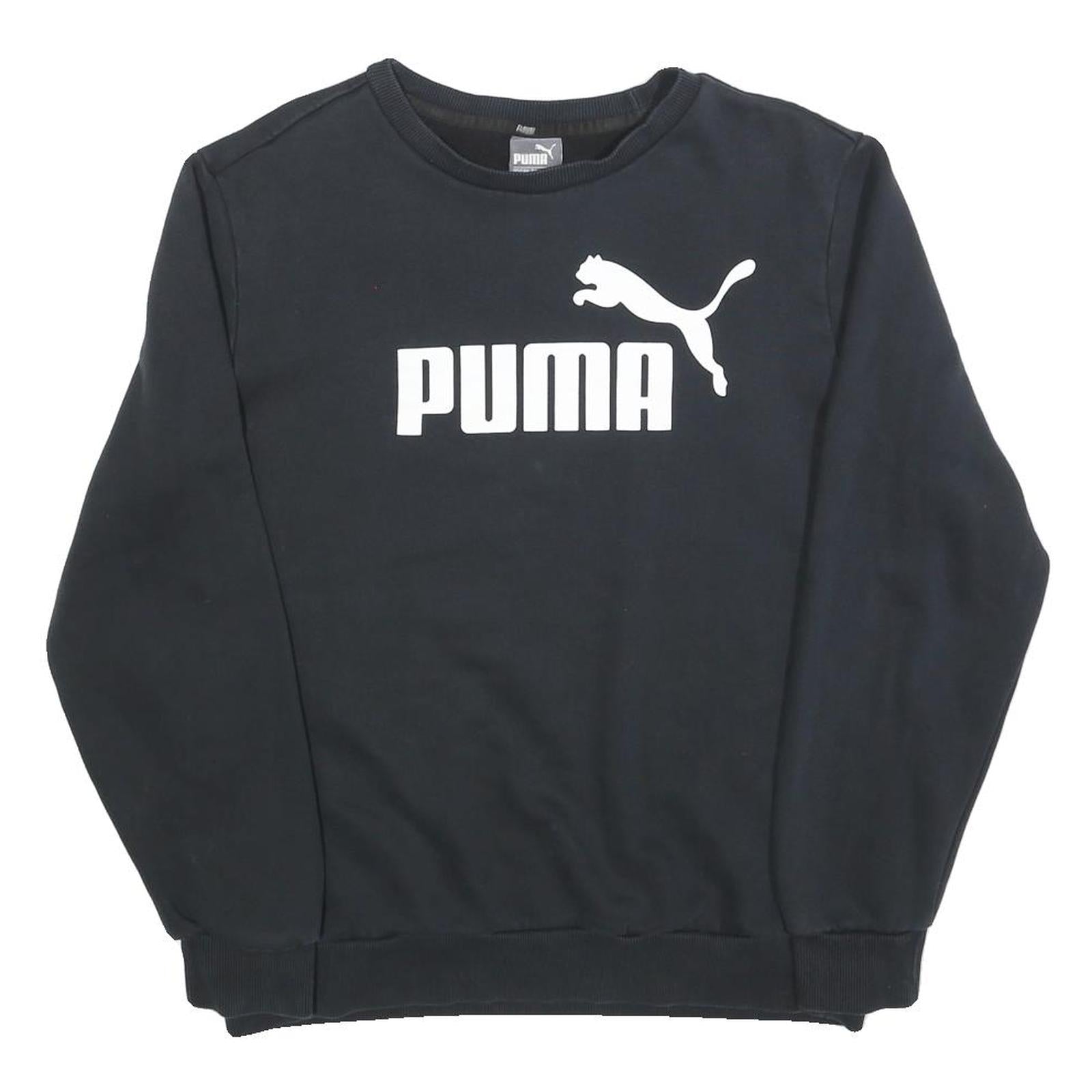 PUMA Mens Black Cotton Blend Crew Neck Sweatshirt M Sportswear Casual Refurbished - N/A refurbished available on Cerqular