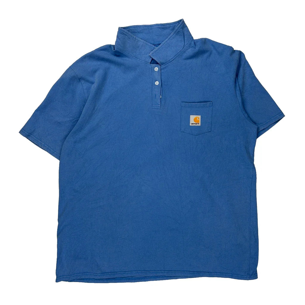 Buy Carhartt Polo Shirt - 2XL Blue Cotton Refurbished - $29.47 Carhartt Polo Shirt - 2XL Blue Cotton Refurbished - Thrifted (note: this is a term often used to describe second- refurbished available on Cerqular