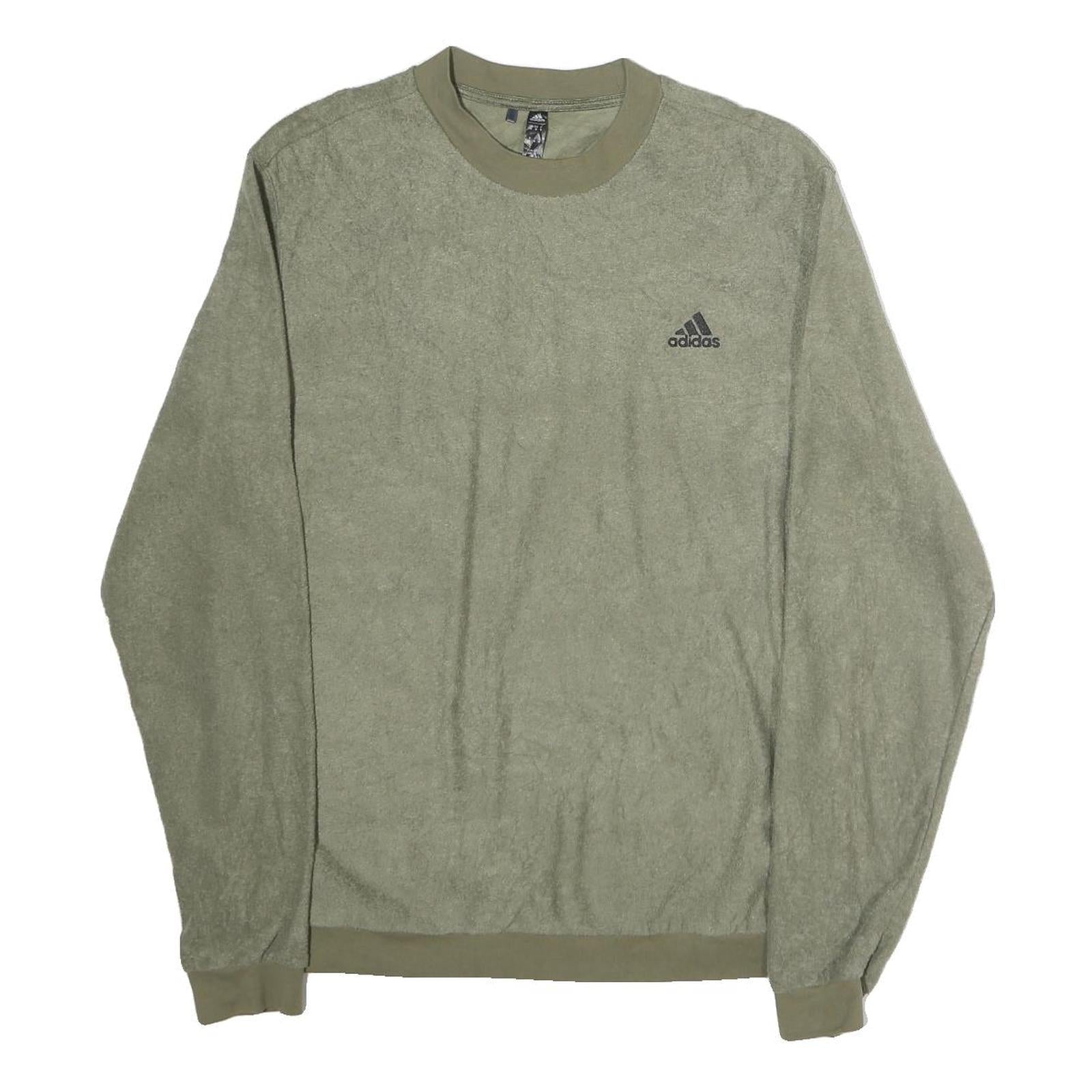 ADIDAS Mens Green Crew Neck M Cotton Sweatshirt Logo Casual Refurbished - N/A refurbished available on Cerqular