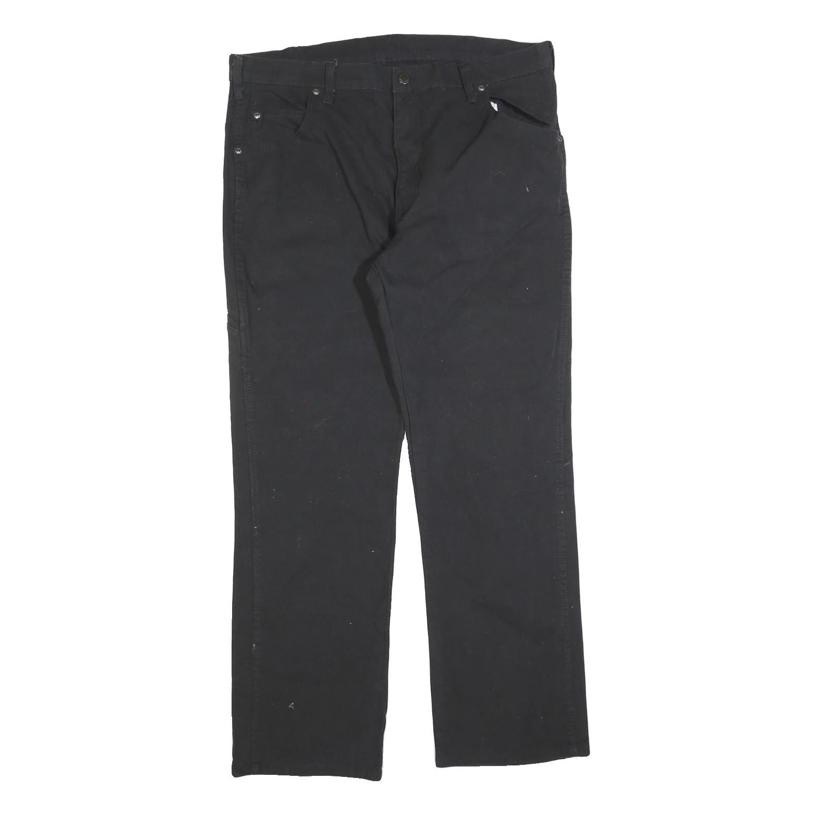DICKIES Mens Black Cotton Blend Regular Fit Straight Leg Trousers W36 L30 Refurbished - N/A refurbished available on Cerqular
