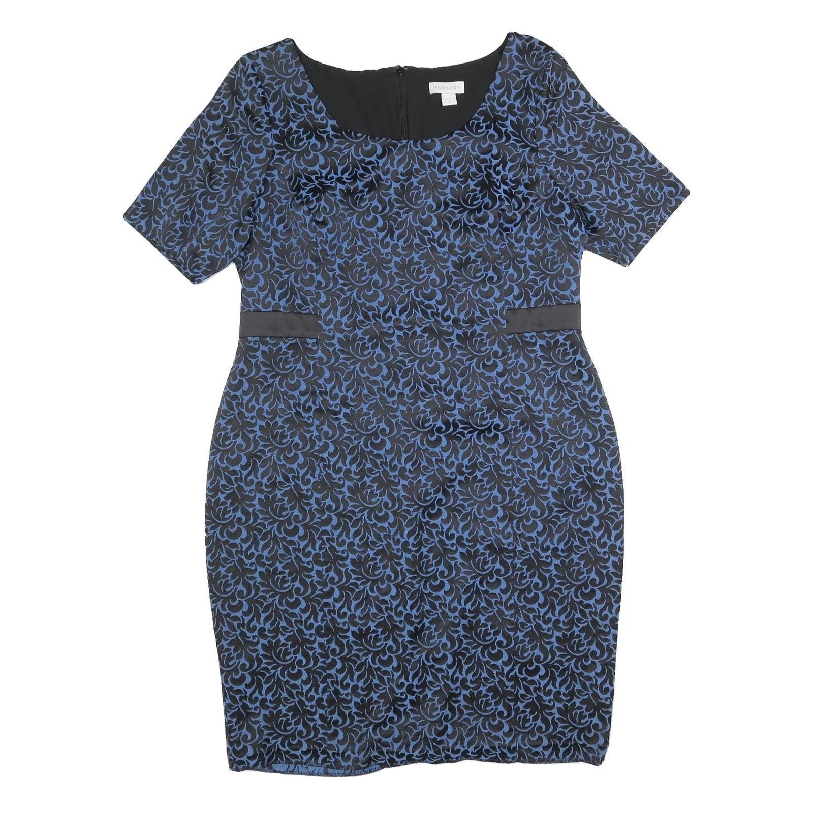 Buy MONSOON Womens Blue & Black Jacquard Day Dress Cotton Blend Short Sleeve UK 18 Refurbished - $38.99 MONSOON Womens Blue & Black Jacquard Day Dress Cotton Blend Short Sleeve UK 18 Refurbished - N/A refurbished available on Cerqular