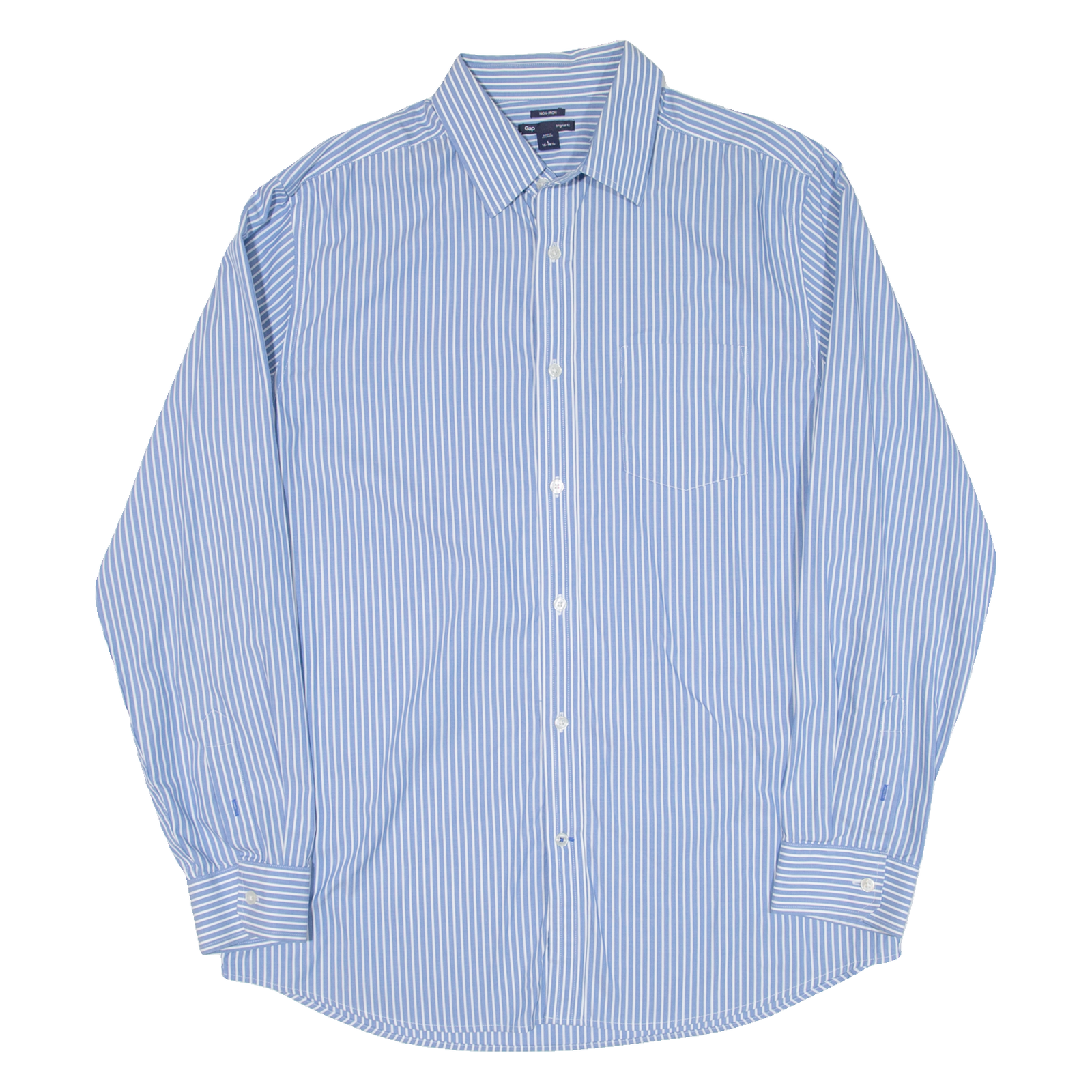 GAP Mens Shirt Blue Striped Long Sleeve L Refurbished - N/A refurbished available on Cerqular