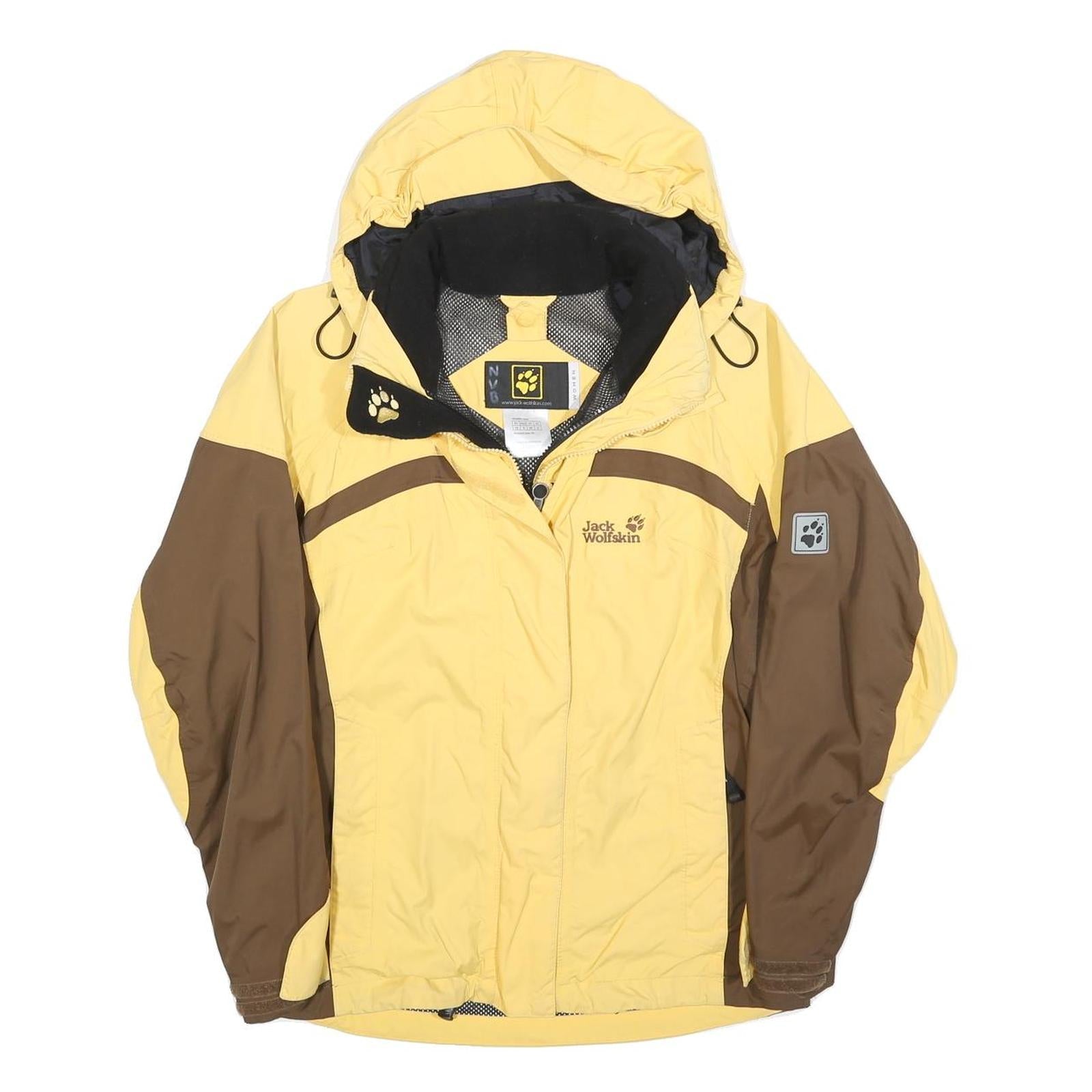 JACK WOLFSKIN Womens Yellow & Brown Outdoor Jacket UK 8 Polyester Blend Zip Refurbished - N/A refurbished available on Cerqular