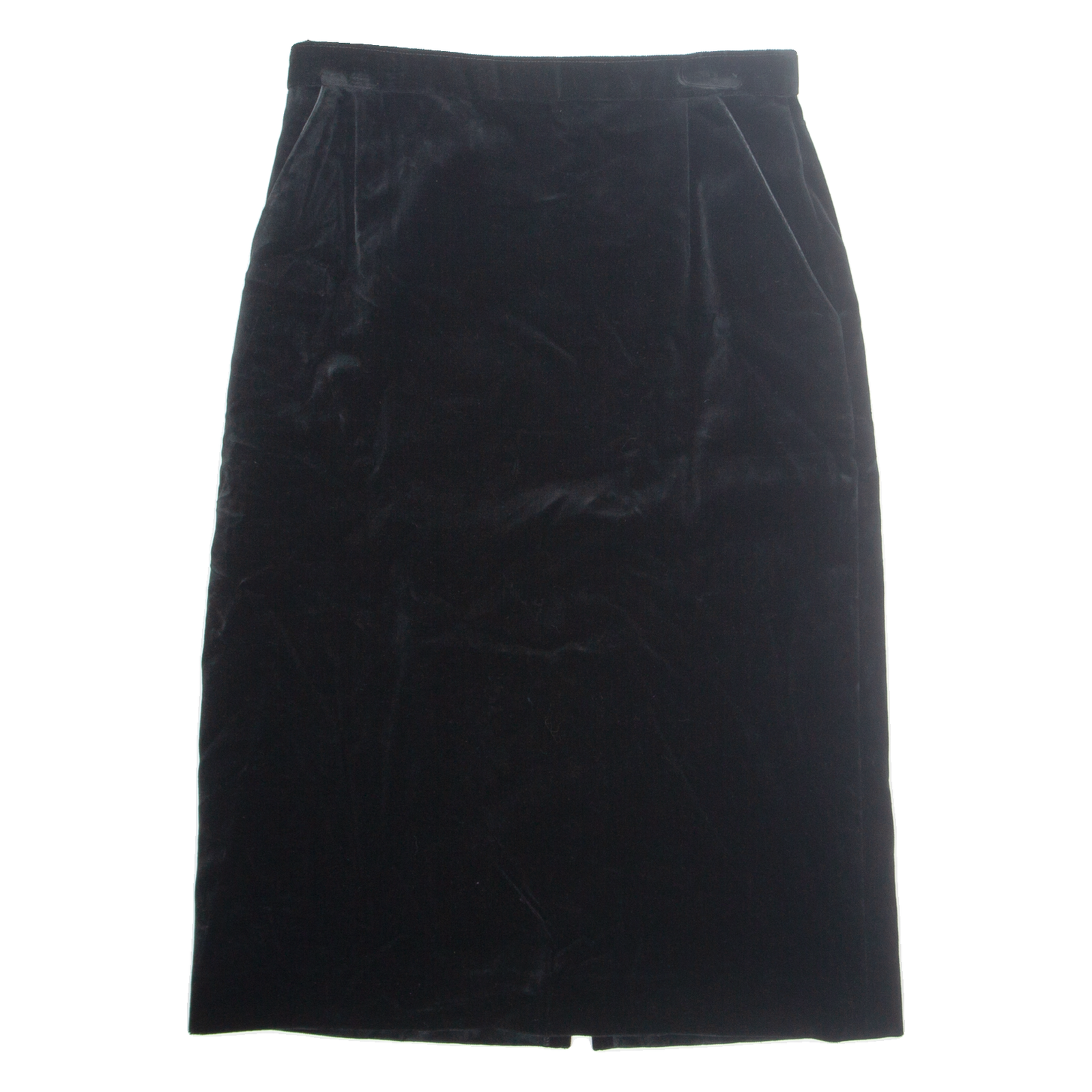 Womens Straight Skirt Black Midi Velvet M Refurbished - N/A refurbished available on Cerqular