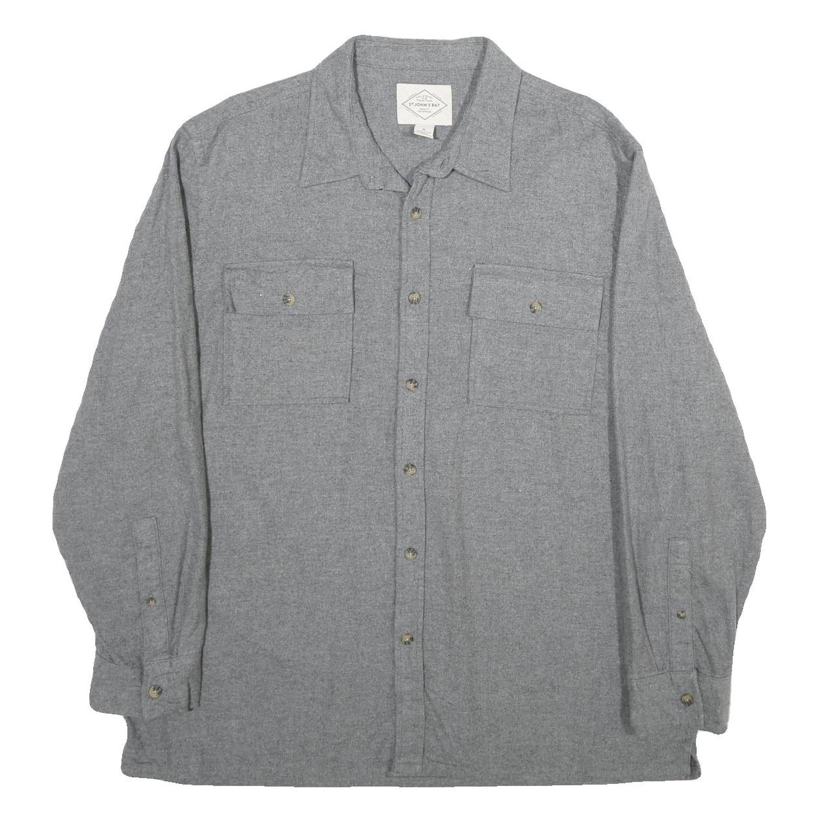 Buy ST JOHN'S BAY Mens Grey Plain Shirt XL Cotton Button Pocket Casual Refurbished - $19.49 ST JOHN'S BAY Mens Grey Plain Shirt XL Cotton Button Pocket Casual Refurbished - N/A refurbished available on Cerqular