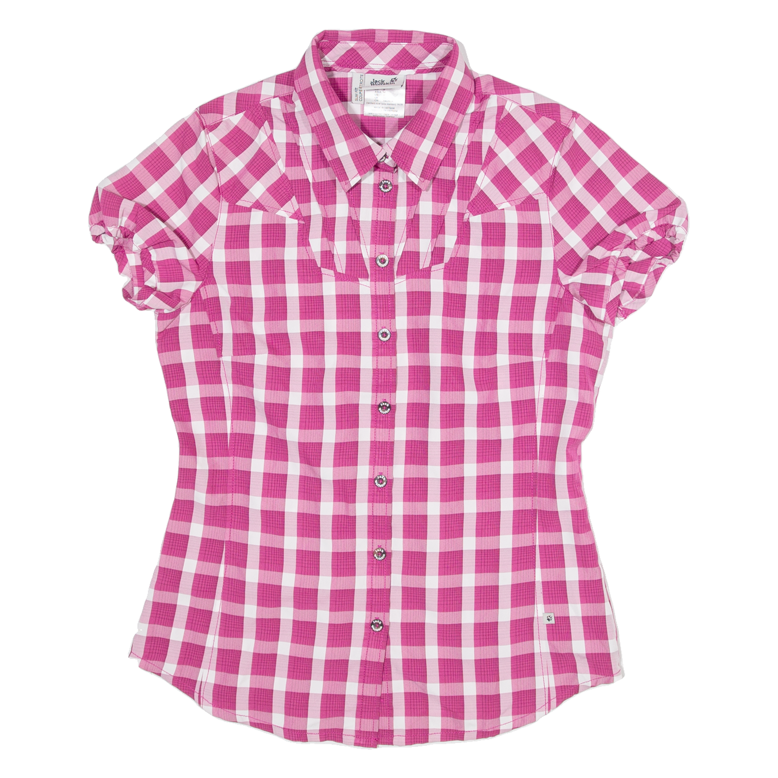 JACK WOLFSKIN Slim Fit Womens Shirt Pink Check S Refurbished - N/A refurbished available on Cerqular