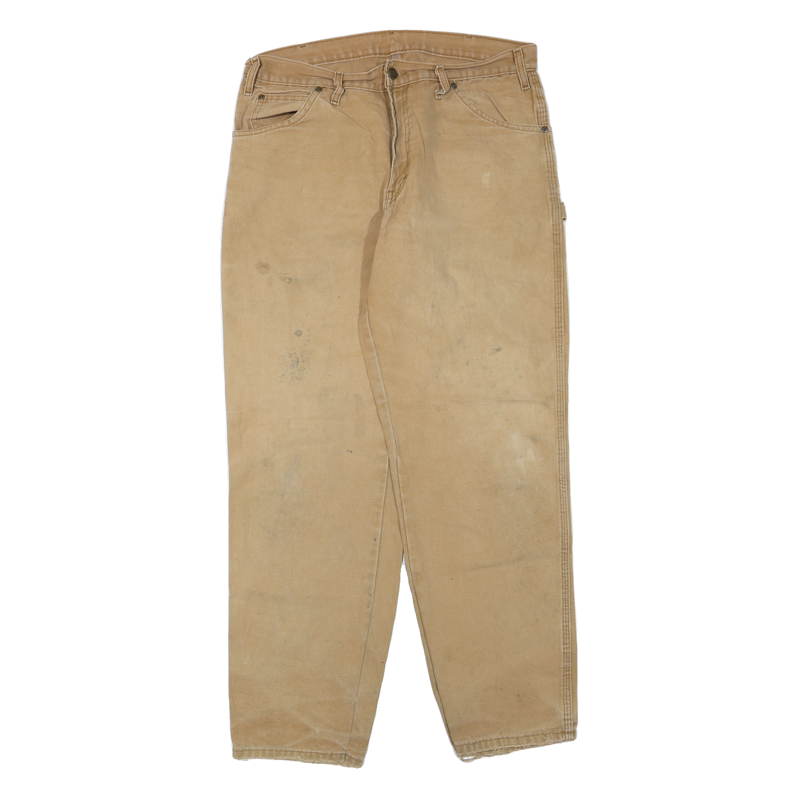 DICKIES Mens Regular Fit Jeans Beige Cotton Blend W34 L32 Workwear Utility Zip Refurbished - N/A refurbished available on Cerqular