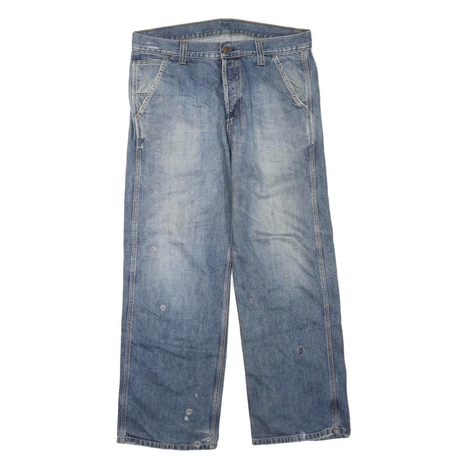 CARHARTT Mens Jeans Blue Regular Straight Denim Light W36 L30 Zip Cotton Blend Refurbished - N/A refurbished available on Cerqular
