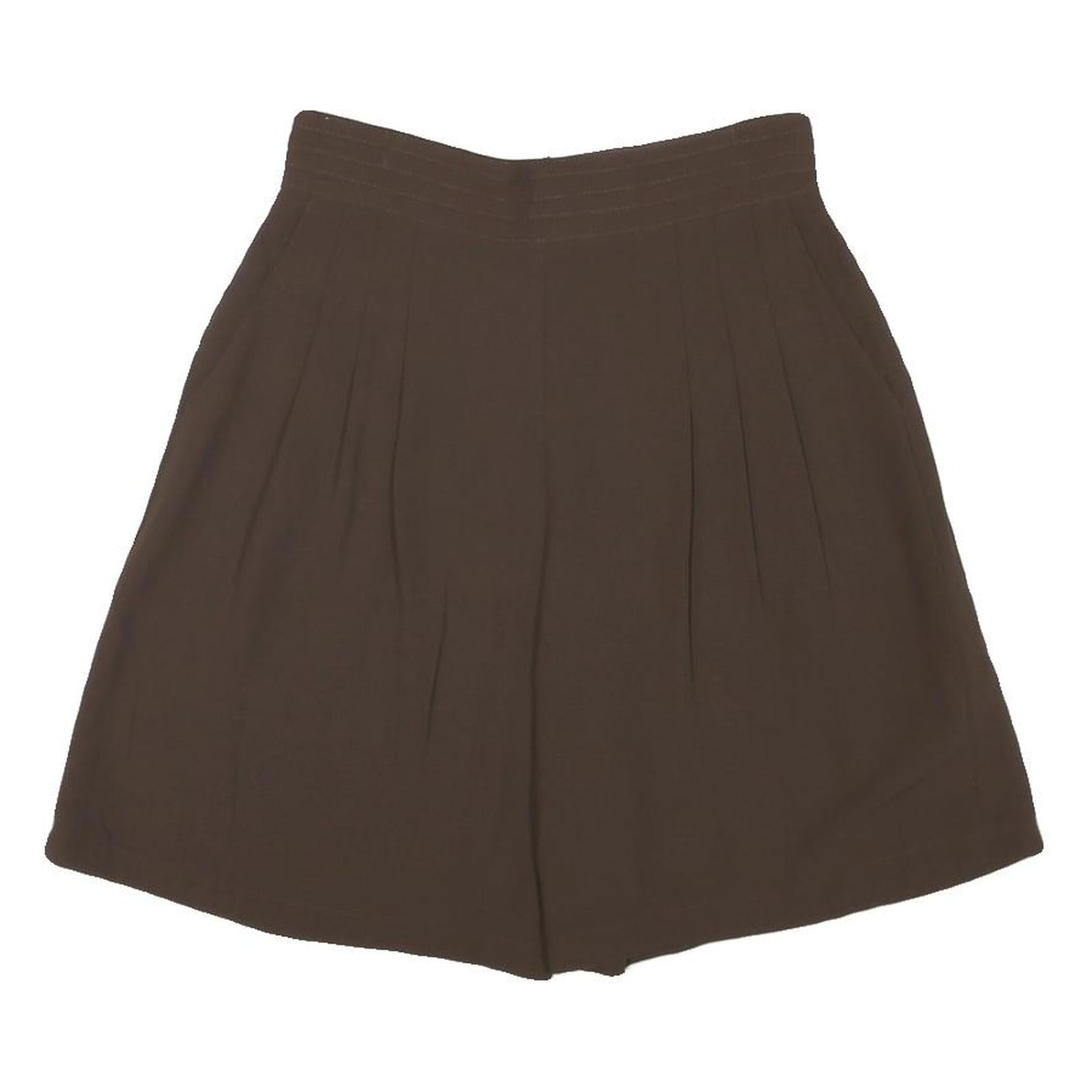 Womens Brown Casual Polyester Blend Shorts M W26 Pleated High Waist Refurbished - N/A refurbished available on Cerqular