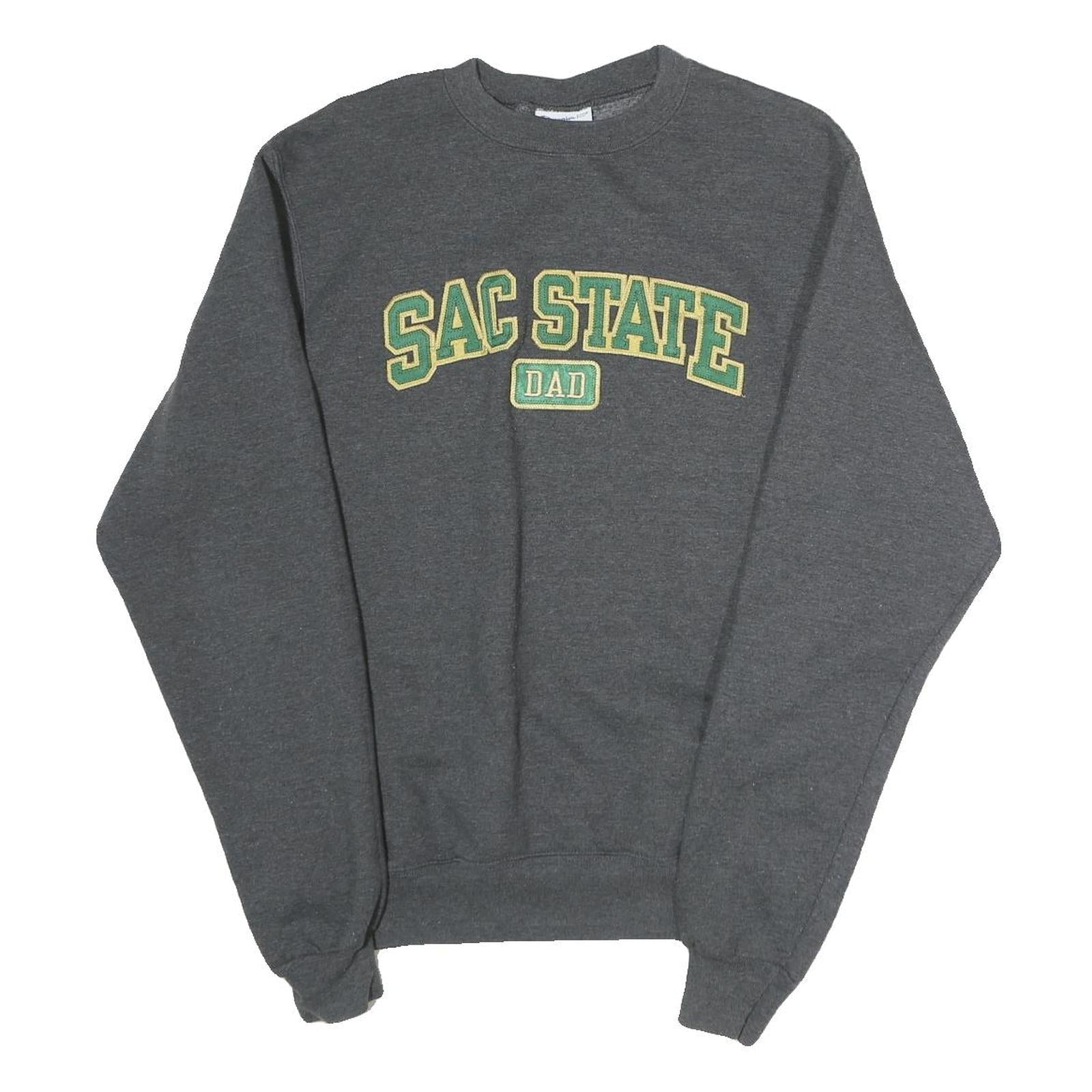 CHAMPION Mens Grey Sac State Dad Crew Neck S Sweatshirt Cotton Blend Refurbished - N/A refurbished available on Cerqular