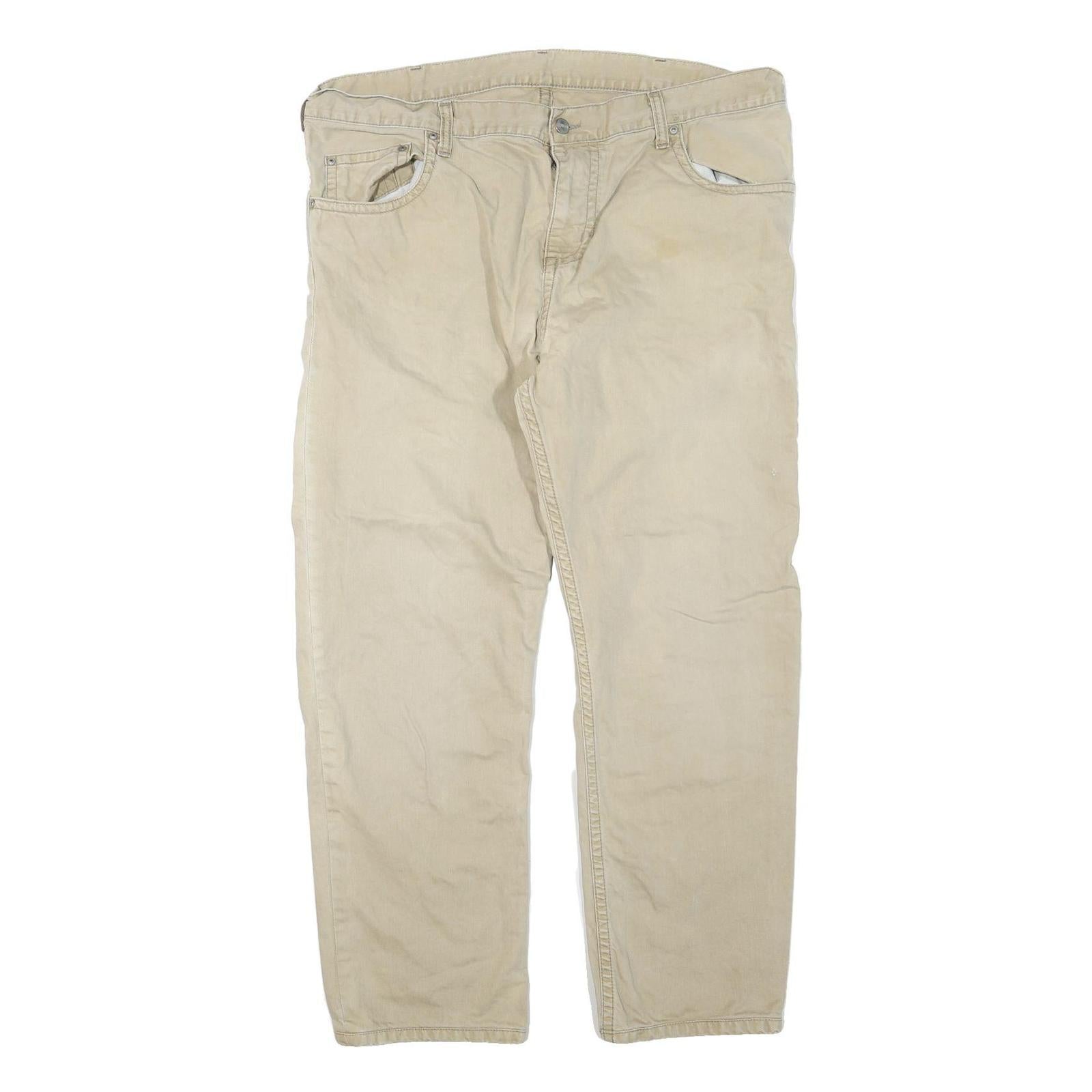 CARHARTT Mens Regular Fit Beige Cotton Blend Trousers W40 L28 Durable Workwear Refurbished - N/A refurbished available on Cerqular