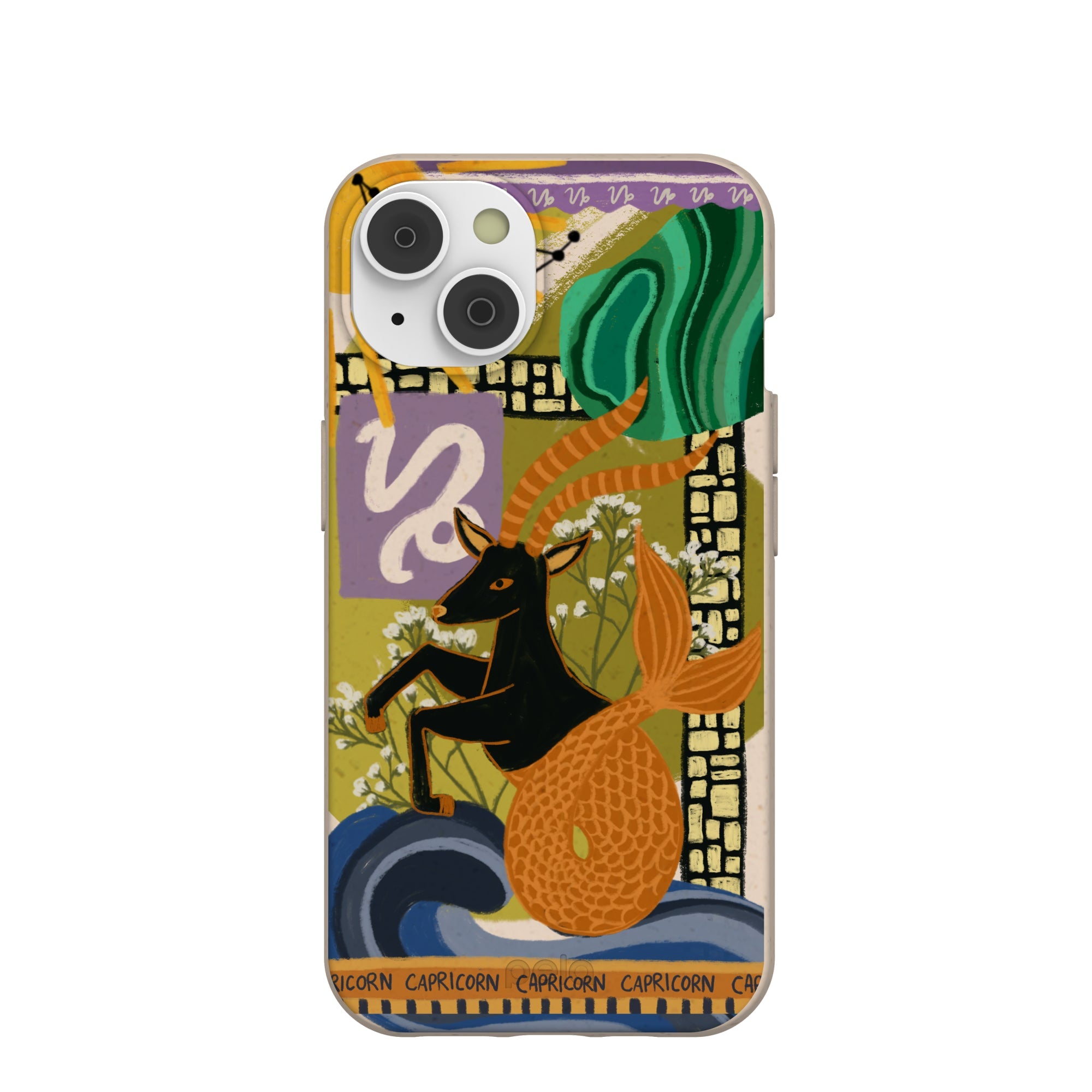 Seashell Capricorn Sea Goat iPhone 14/16e Case Refurbished - Pela Case refurbished available on Cerqular
