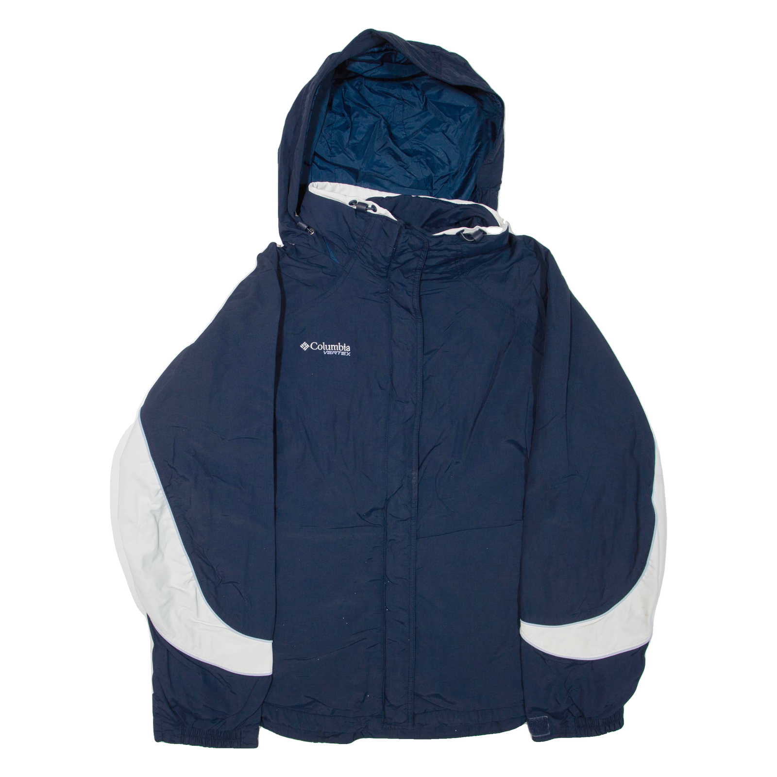 COLUMBIA Womens Rain Jacket Blue Nylon Hooded XL Refurbished - N/A refurbished available on Cerqular