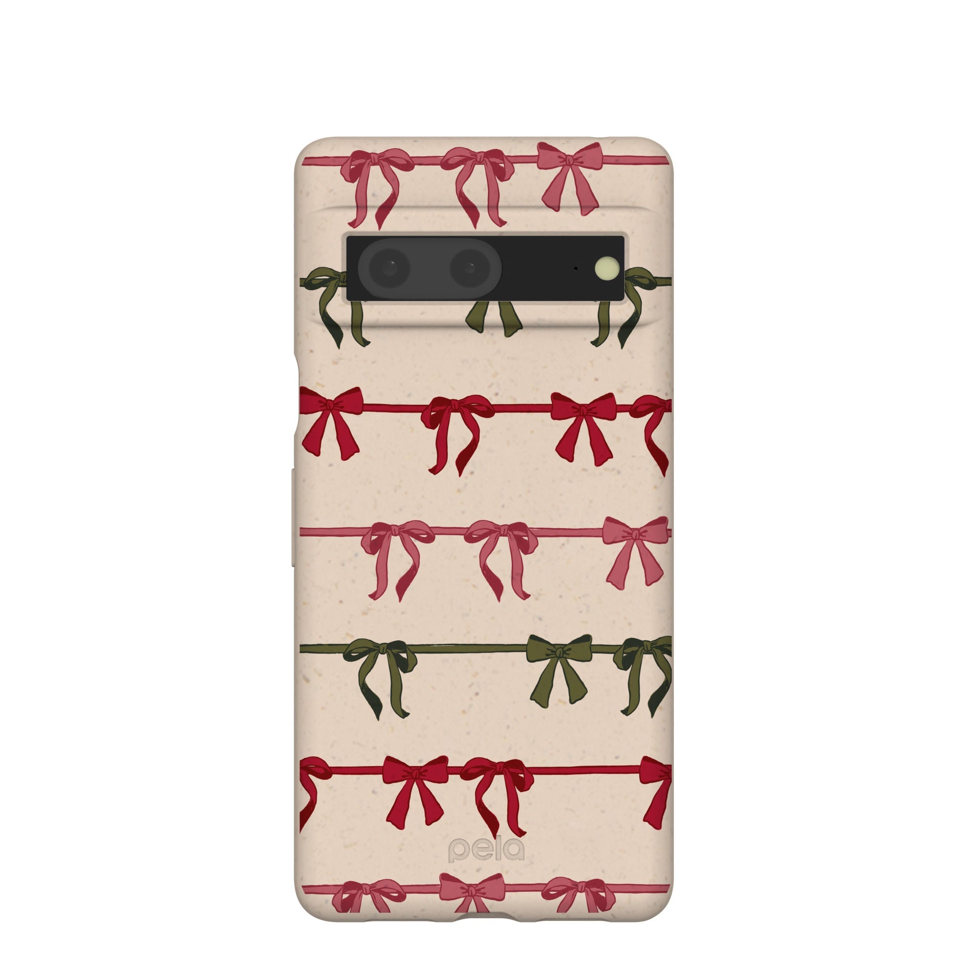 Seashell Holiday Bows Google Pixel 7 Case Refurbished - Pela Case refurbished available on Cerqular