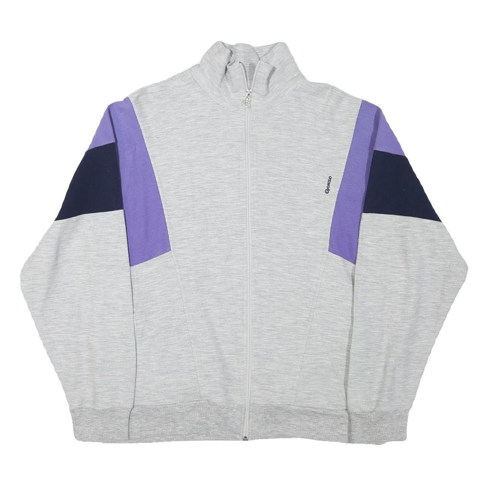 Buy GONSO Mens Light Grey Navy & Purple Zip Jacket M Cotton Blend Casual Sportswear Refurbished - $32.49 GONSO Mens Light Grey Navy & Purple Zip Jacket M Cotton Blend Casual Sportswear Refurbished - N/A refurbished available on Cerqular