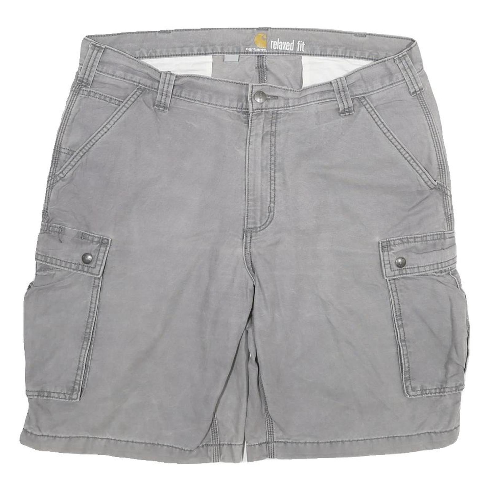 CARHARTT Mens Grey Relaxed Fit Cargo Shorts 3XL W38 Workwear Cotton Blend Refurbished - N/A refurbished available on Cerqular
