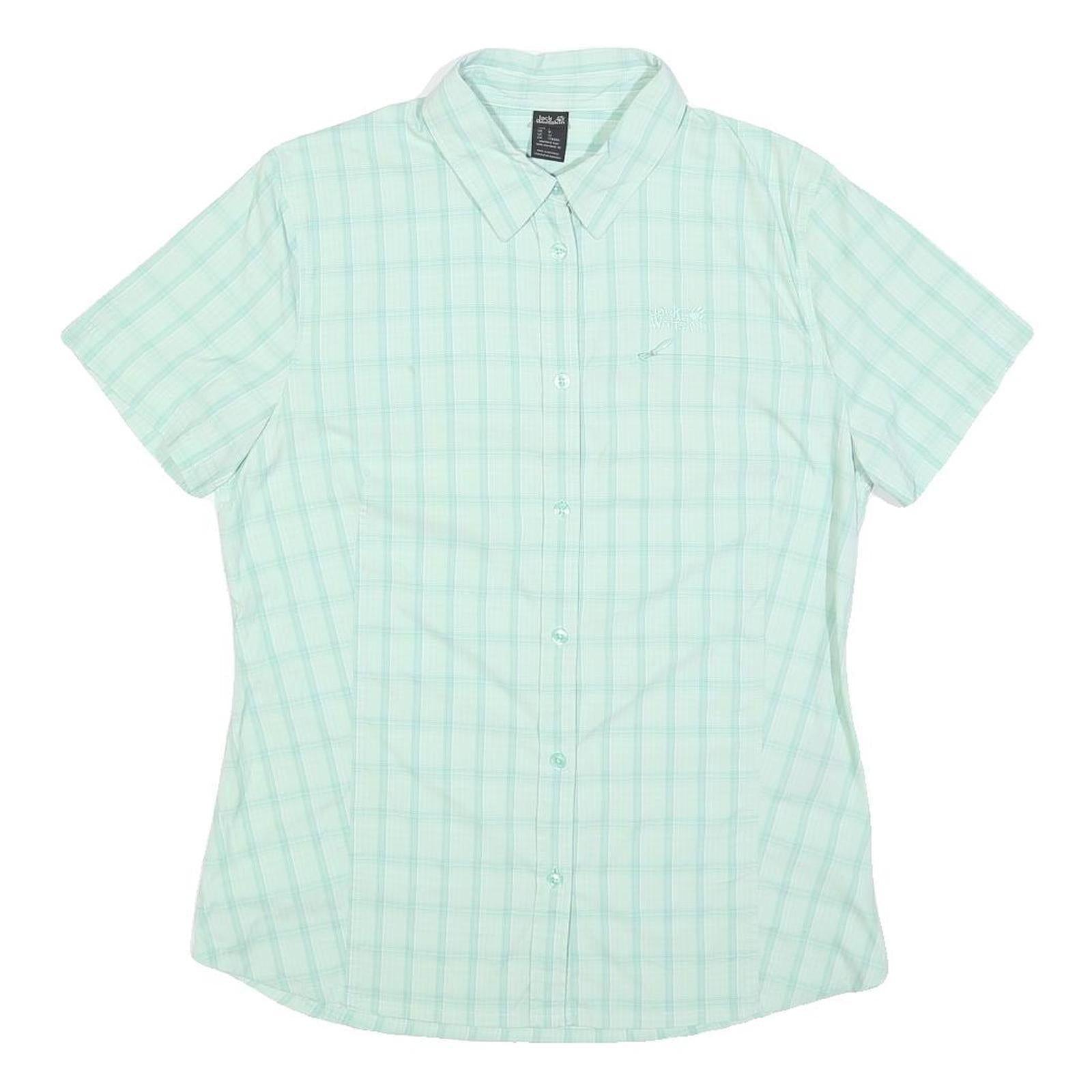 JACK WOLFSKIN Womens Blue Shirt UK 12 Short Sleeve Polyester Blend Casual Refurbished - N/A refurbished available on Cerqular
