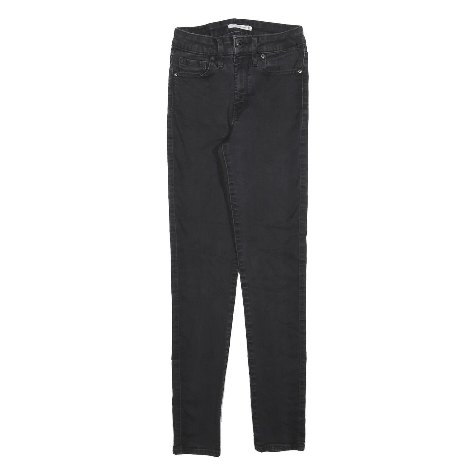 LEVI'S 721 Womens Jeans Black Slim Skinny Denim Medium W26 L30 Stretch Zip Refurbished - N/A refurbished available on Cerqular
