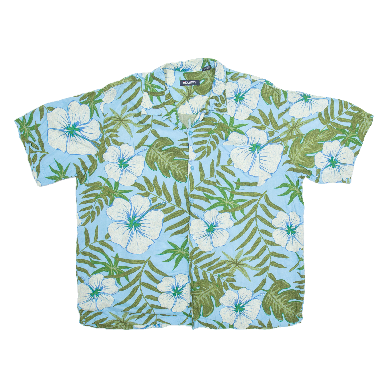 PURITAN Mens Hawaiian Shirt Blue Floral XL Refurbished - N/A refurbished available on Cerqular
