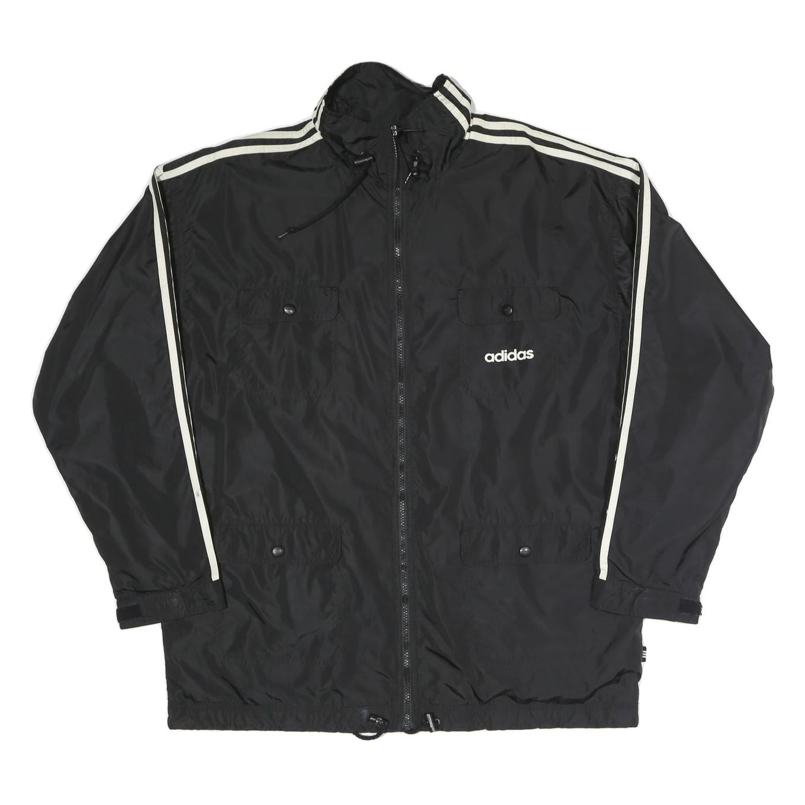 ADIDAS Mens Black & White Classic Zip Up Polyester Blend Track Jacket L Refurbished - N/A refurbished available on Cerqular