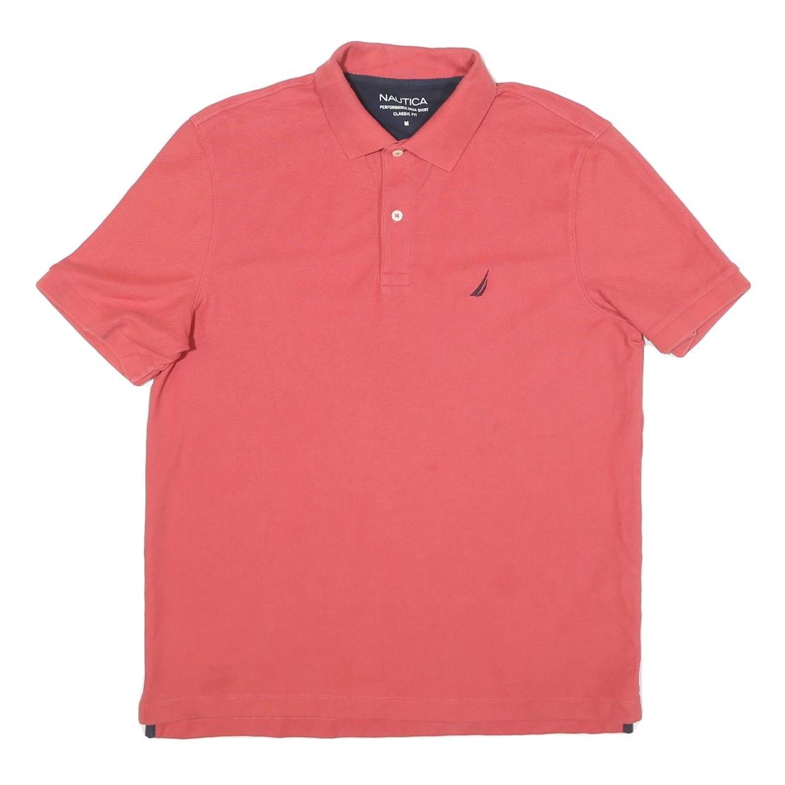 NAUTICA Mens Coral Pink Polo Shirt M Classic Fit Cotton Blend Short Sleeve Refurbished - N/A refurbished available on Cerqular