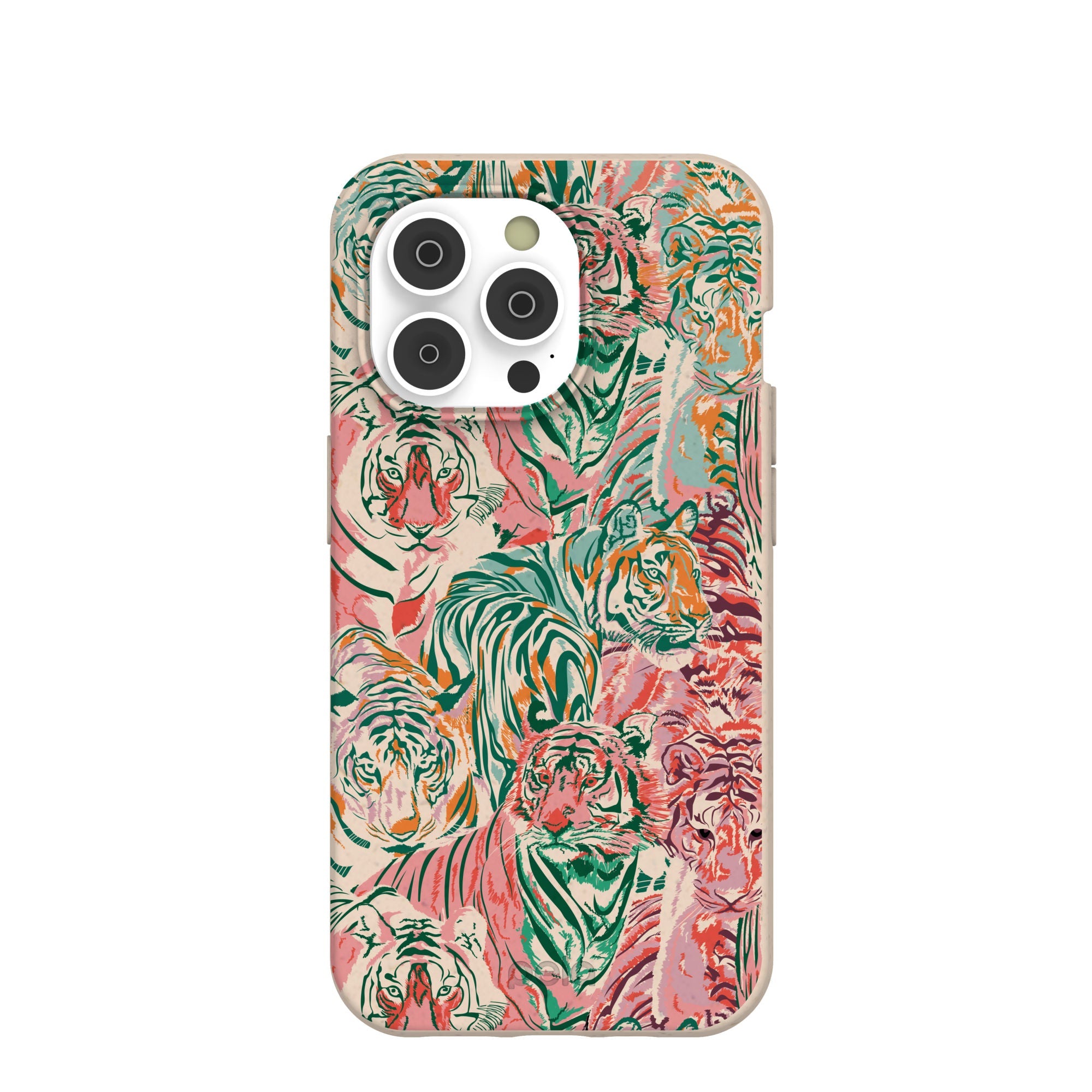 Seashell Hidden Tigers iPhone 14 Pro Case Refurbished - Pela Case refurbished available on Cerqular