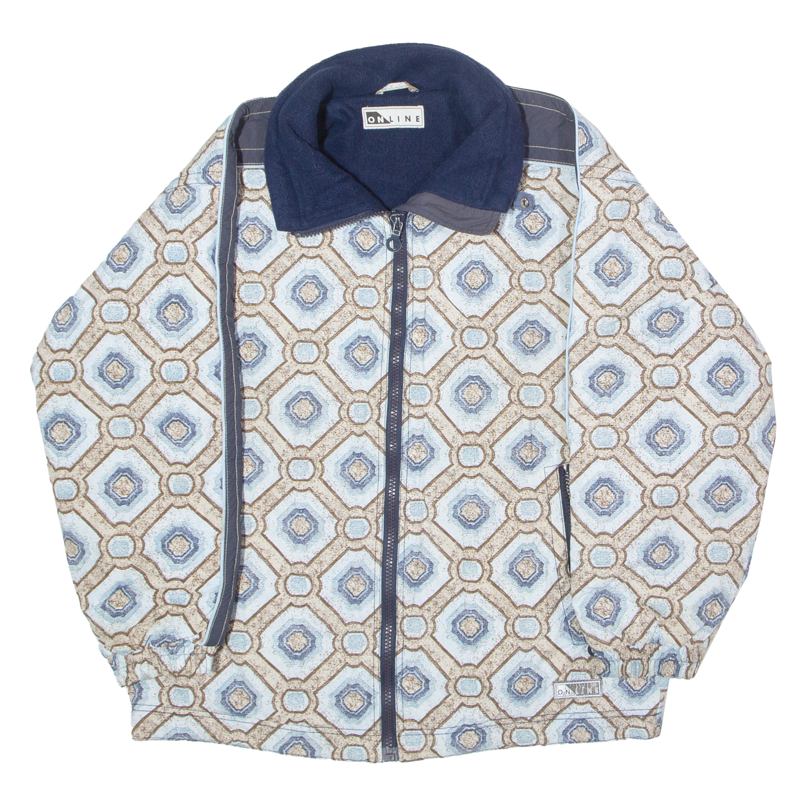 ONLINE Womens Jacket Blue 90s Geometric UK 14 Refurbished - N/A refurbished available on Cerqular