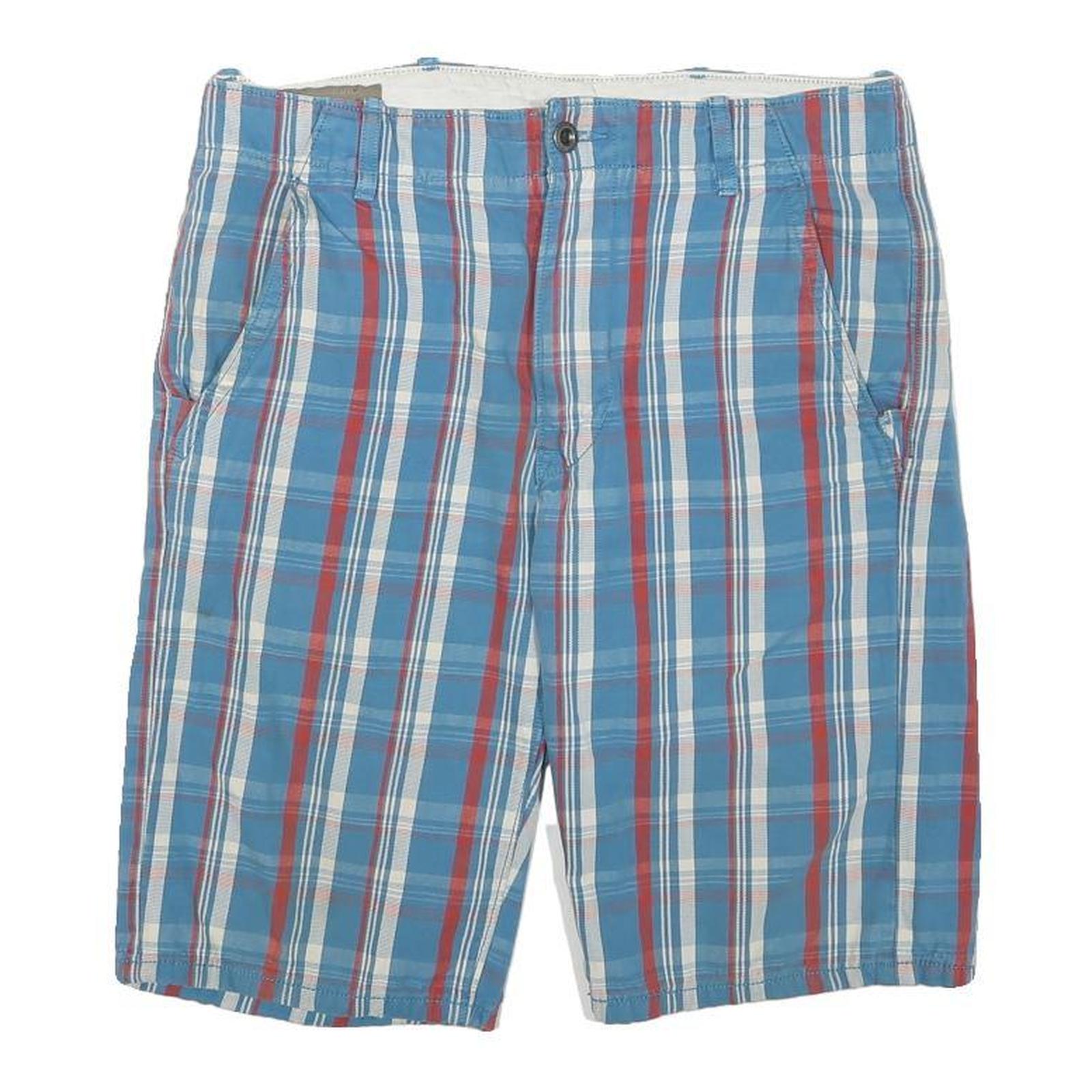 LEVI'S Mens Shorts Blue Red & White Checked Casual L W30 Comfortable Cotton Refurbished - N/A refurbished available on Cerqular