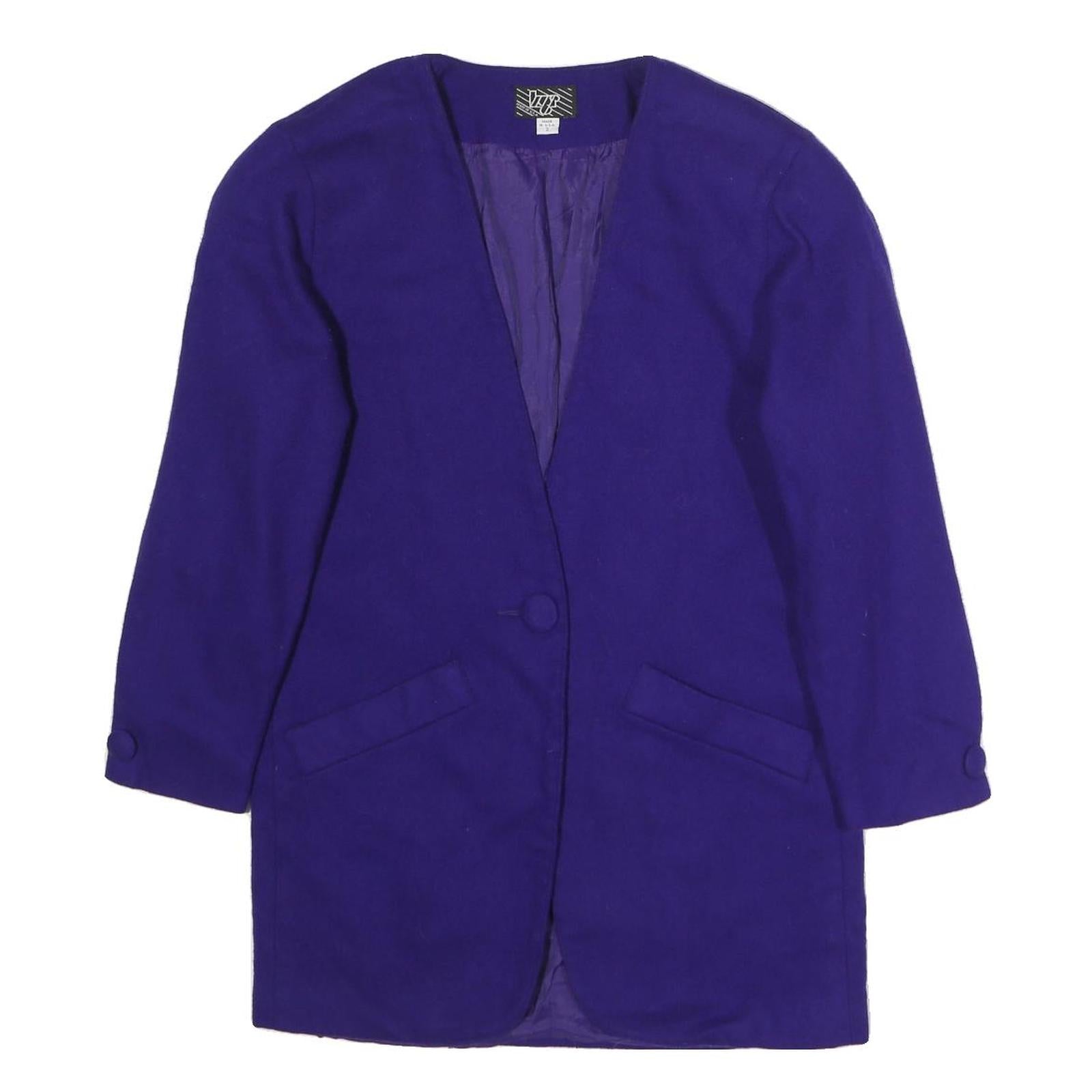 KGR Womens Blue Wool Button Jacket M Classic Tailored Style Refurbished - N/A refurbished available on Cerqular