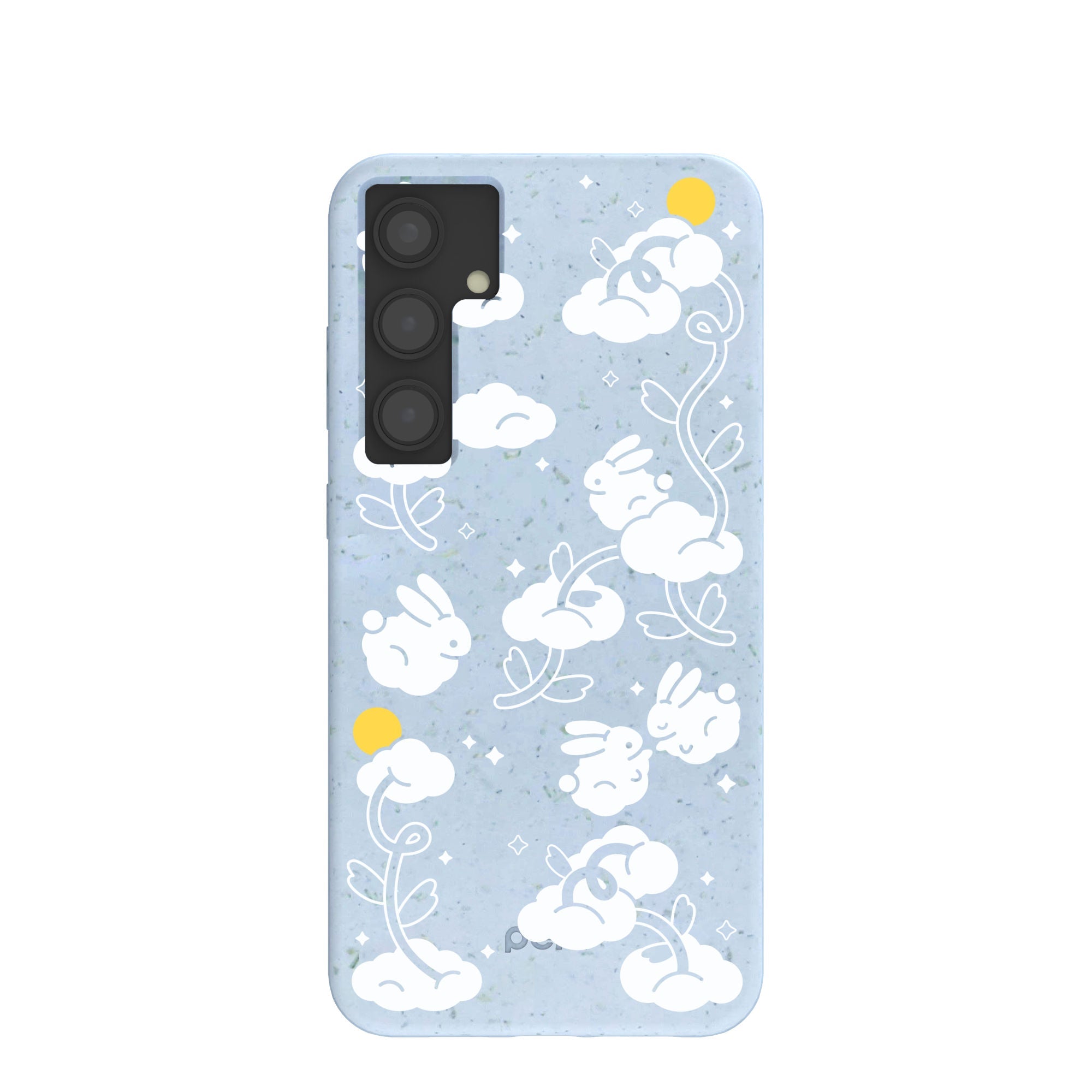 Powder Blue Fluffy Flower Samsung Galaxy S24+(Plus) Case Refurbished - Pela Case refurbished available on Cerqular