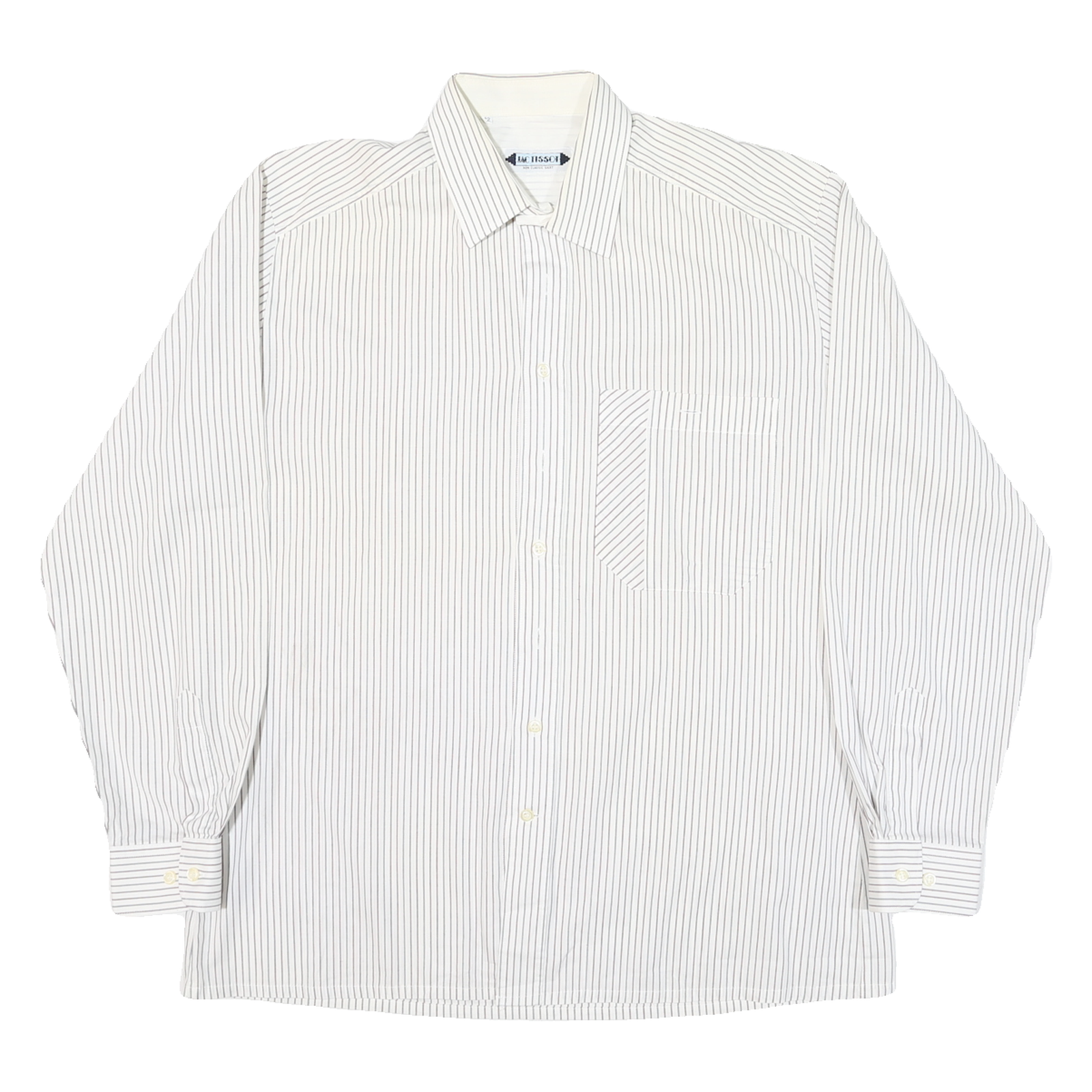 Buy JAC TISSOT Mens White & Grey Striped Shirt L Cotton Blend Button Collar Formal Refurbished - $15.59 JAC TISSOT Mens White & Grey Striped Shirt L Cotton Blend Button Collar Formal Refurbished - N/A refurbished available on Cerqular