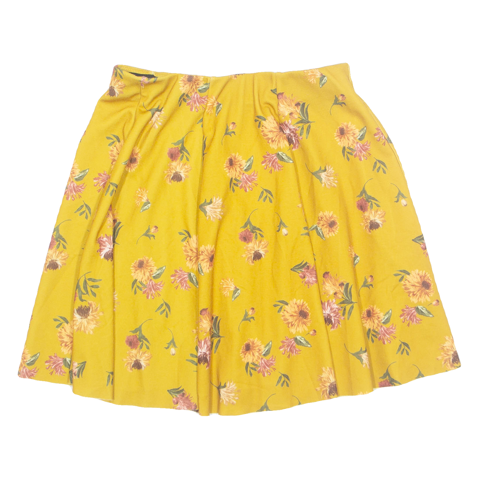 ZARA Womens Skater Skirt Yellow Short Floral S Refurbished - N/A refurbished available on Cerqular