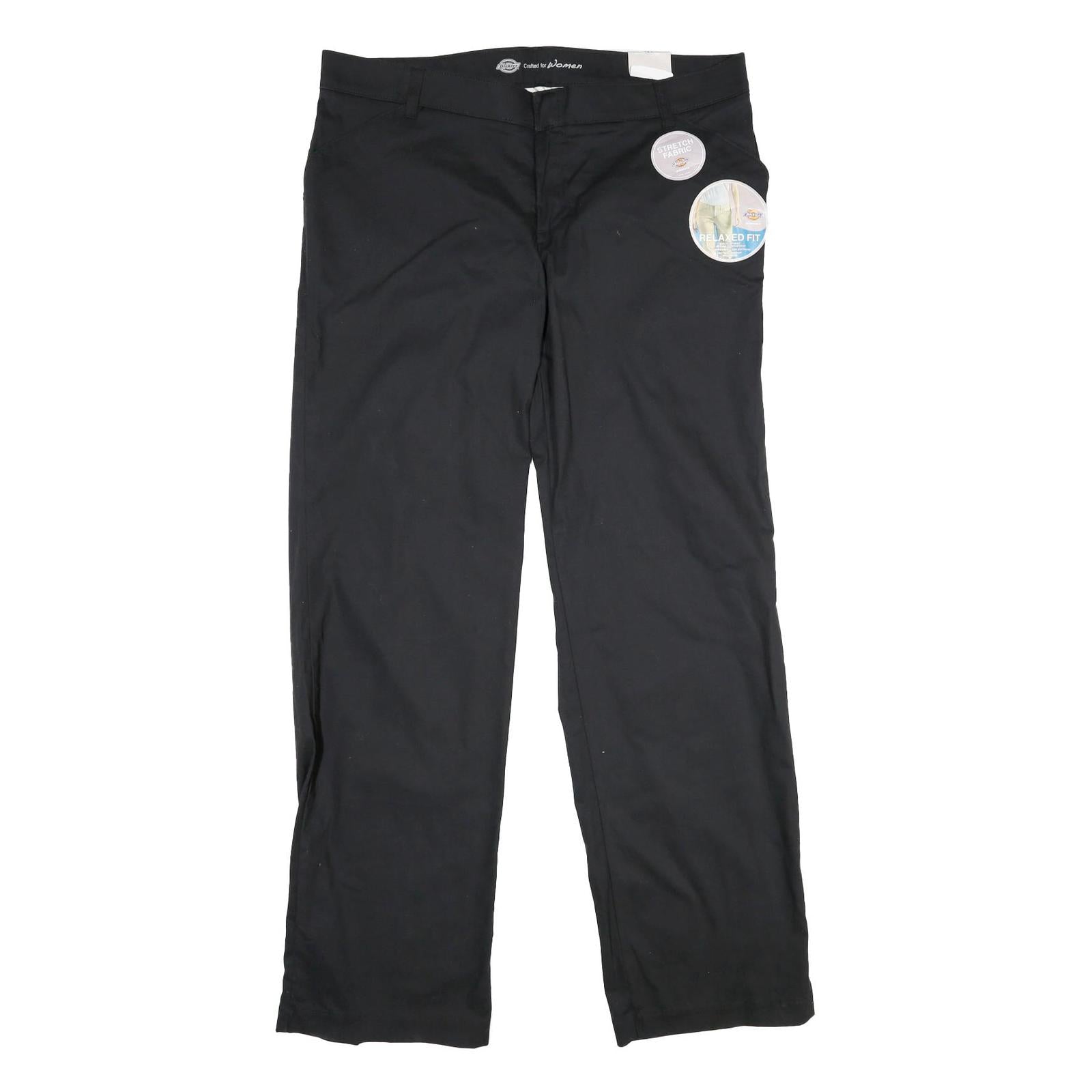 DICKIES Womens Black Relaxed Straight Cotton Blend Trousers W40 L36 Workwear Zip Refurbished - N/A refurbished available on Cerqular