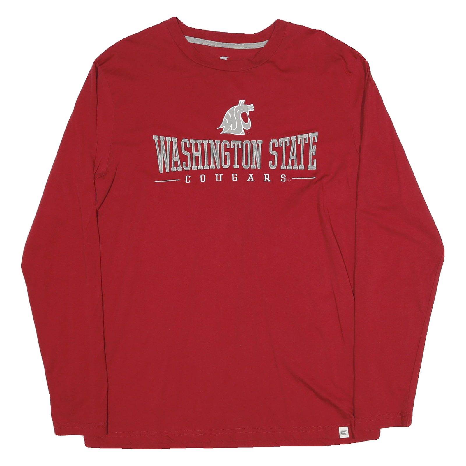 COLOSSEUM Mens Red Washington State Cougars Graphic T-Shirt L Long Sleeve Crew Refurbished - N/A refurbished available on Cerqular