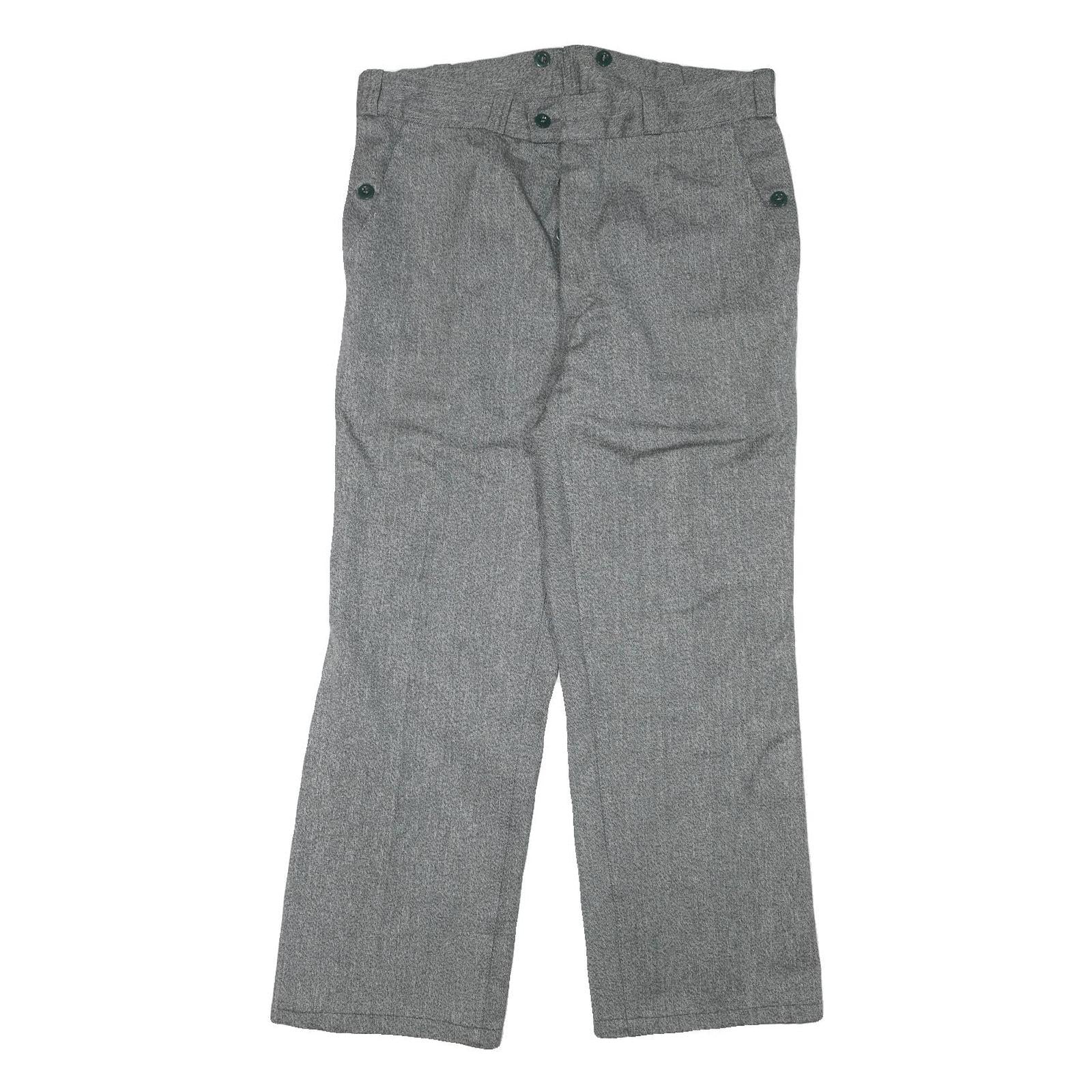 Mens Cotton Blend Grey Regular Fit Button Closure Trousers W34 L29 Casual Refurbished - N/A refurbished available on Cerqular