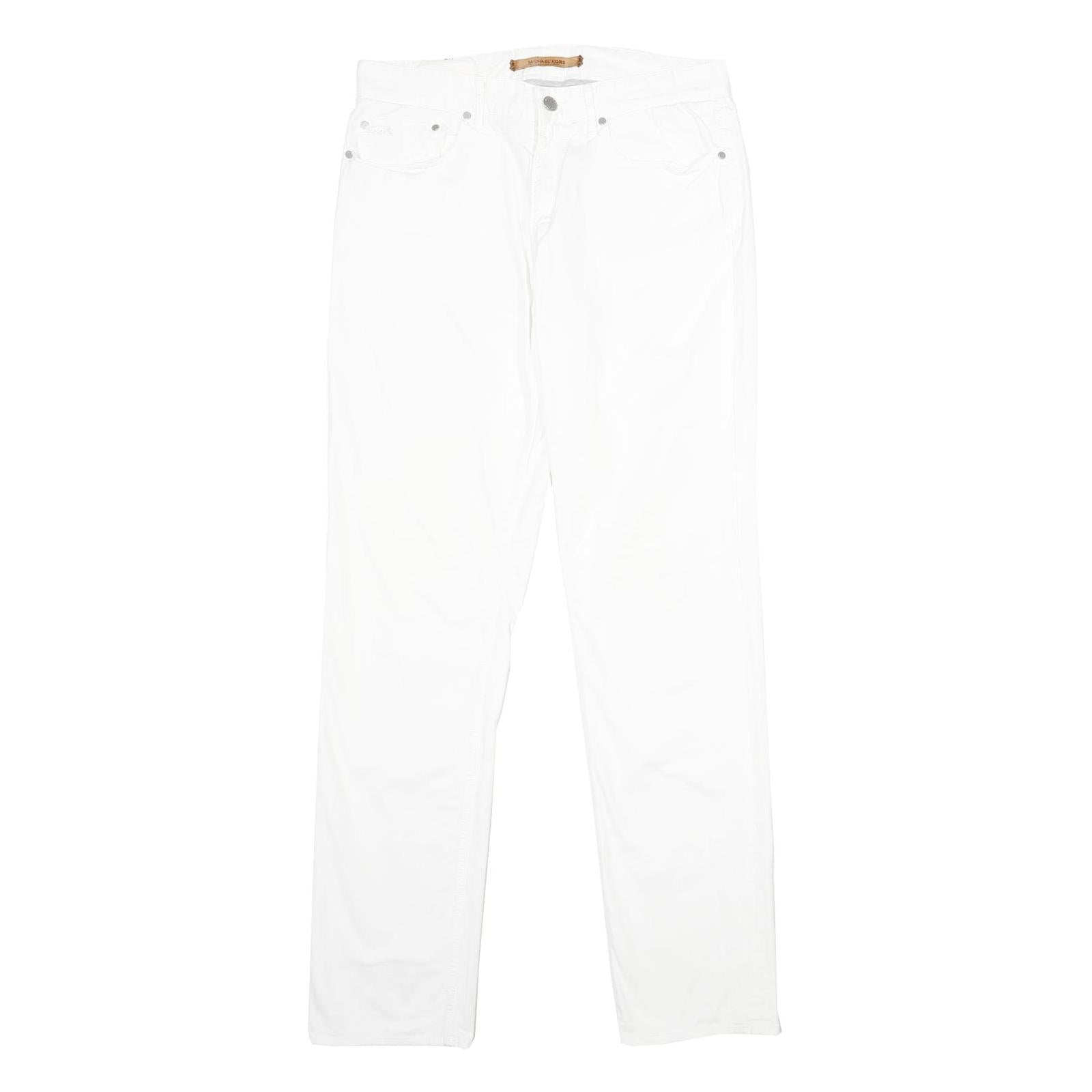 MICHAEL KORS Mens Cotton Blend White Slim Straight Trousers W32 L34 Smart Casual Refurbished - N/A refurbished available on Cerqular
