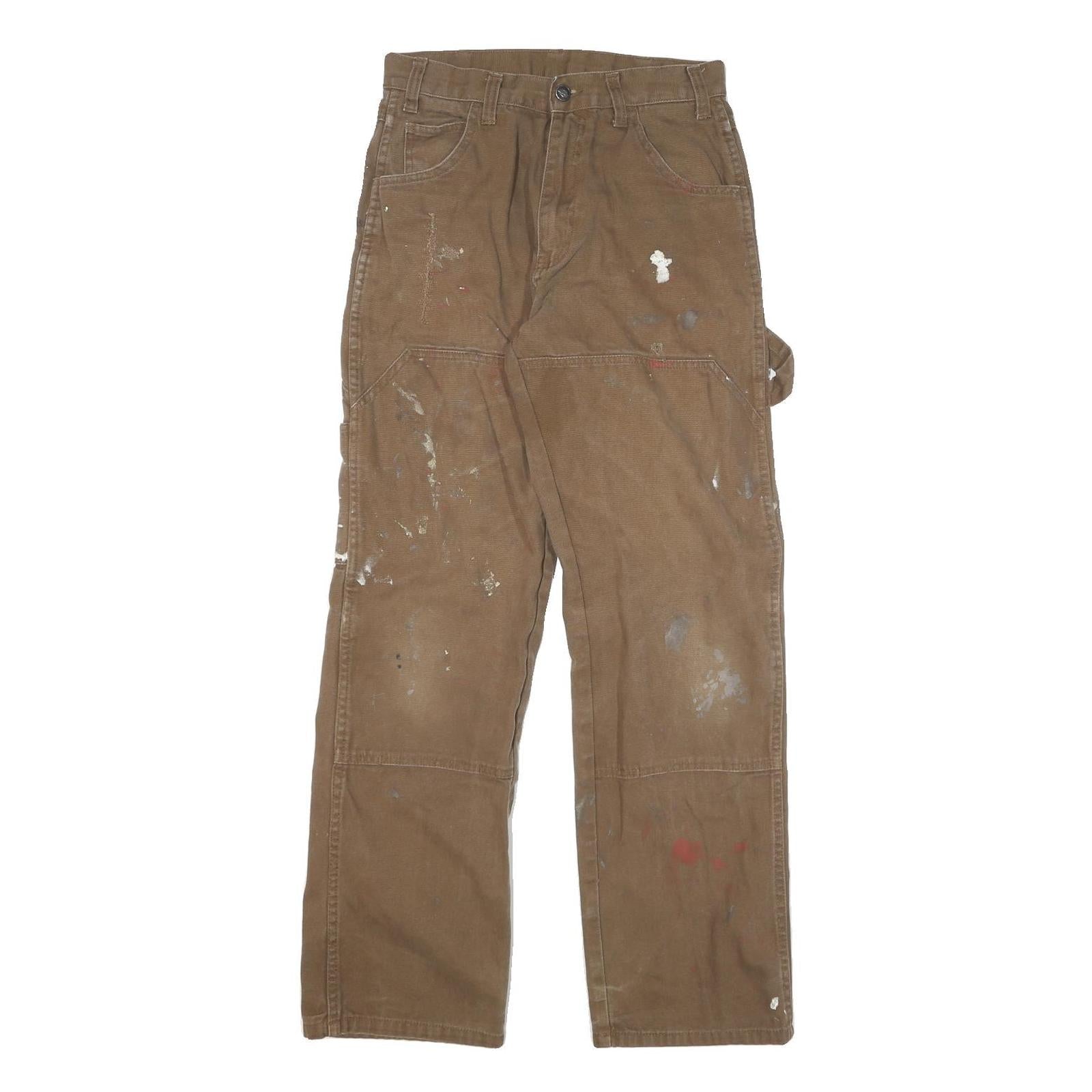 DICKIES Mens Cotton Blend Brown Regular Fit Straight Leg Trousers W26 L30 Refurbished - N/A refurbished available on Cerqular