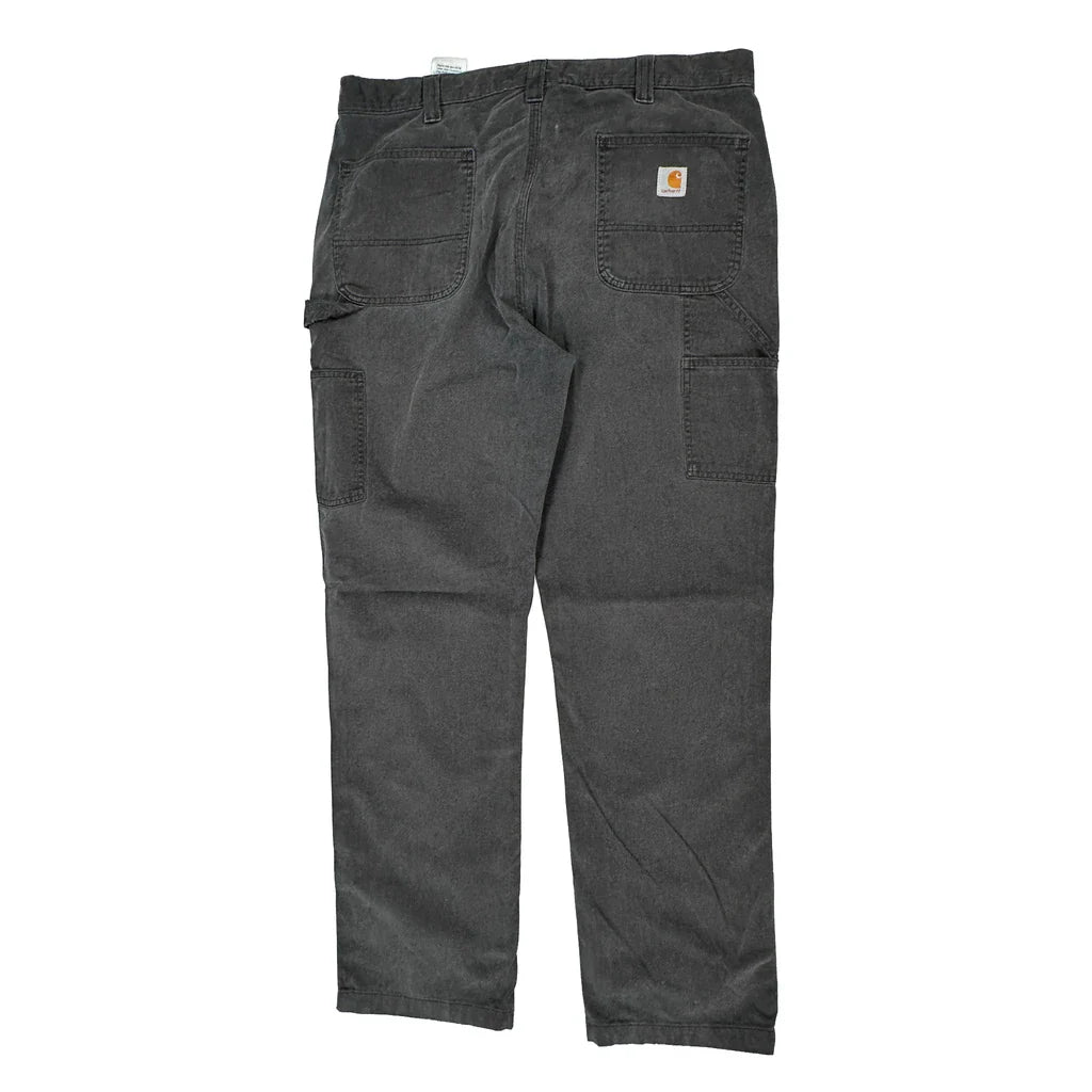 Carhartt Carpenter Trousers - 36W 34L Black Cotton Refurbished - Thrifted (note: this is a term often used to describe second- refurbished available on Cerqular