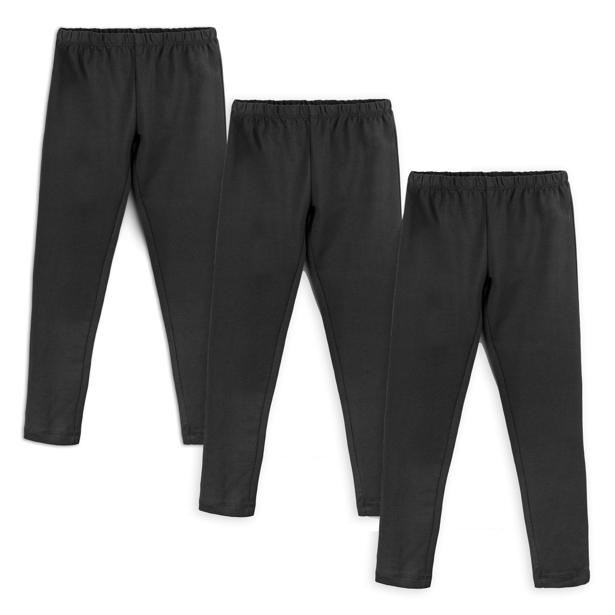 Kids Organic Cotton Leggings 3 Pack. No Reinforced Knee | Color: Black | Size: Large (10) Refurbished - N/A (Note: There is no well-known brand named "M refurbished available on Cerqular